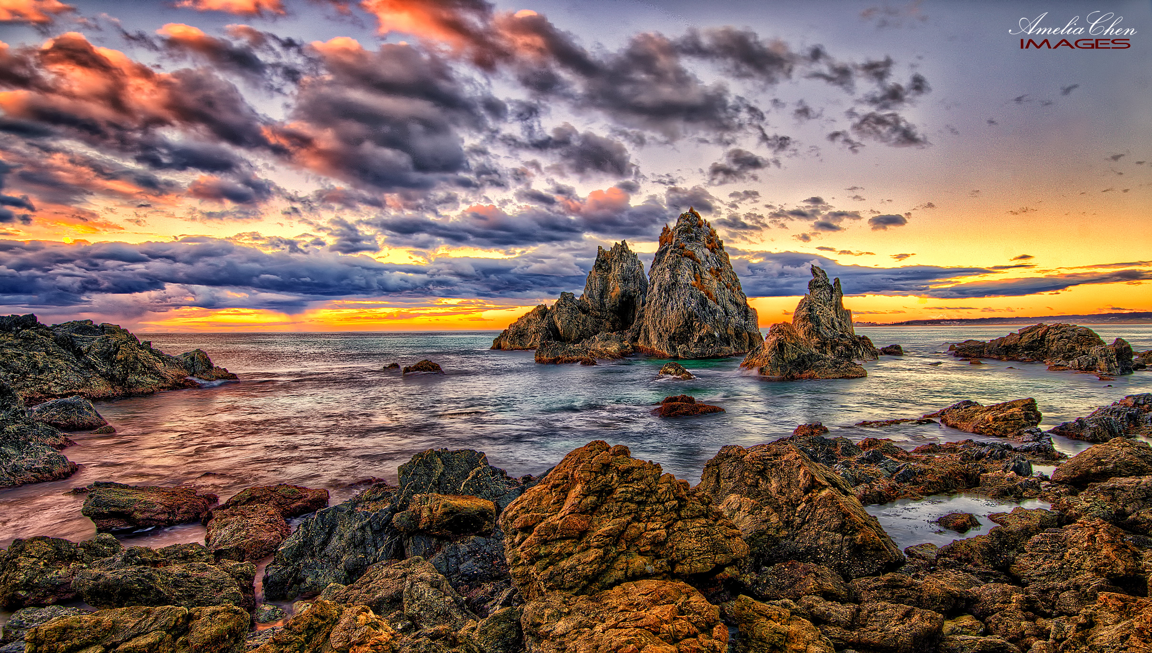 rock - Object, seascape, HDR photography, seashore, Majestic, scenics, nature, coastline, landscape, beach, Rock, outdoors, bermagui, australia, sea, 4K, HD Wallpaper