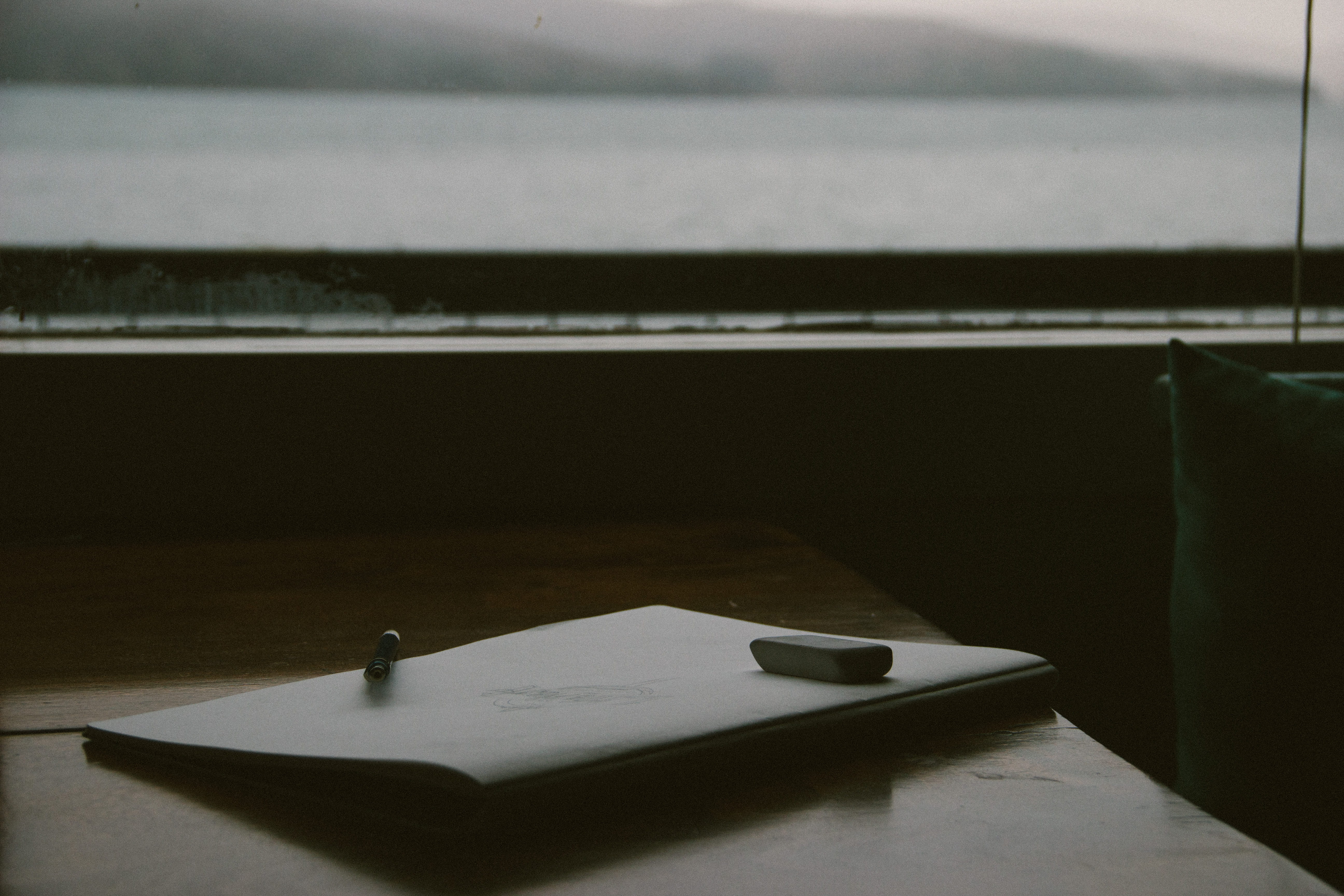 desktop, paper, indoors, 5K, workspace, window, working, no people, household equipment, office supply, day, pad, sketch, planning, luxury, furniture, HD Wallpaper