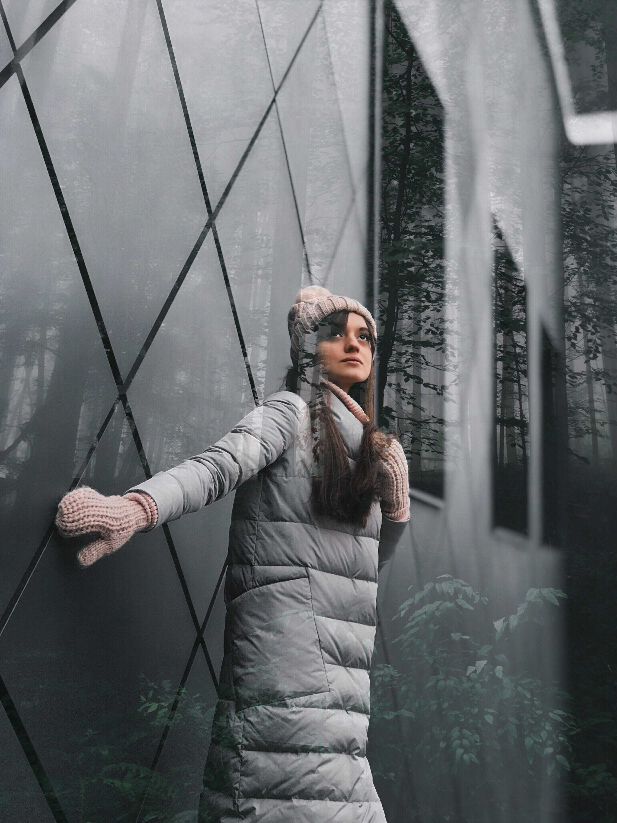 model, gloves, standing, jacket, leisure activity, hat, outdoors, winter, looking, tree, outdoorchallenge, scarf, real people, one person, bubble, wearing, Phone HD Wallpaper