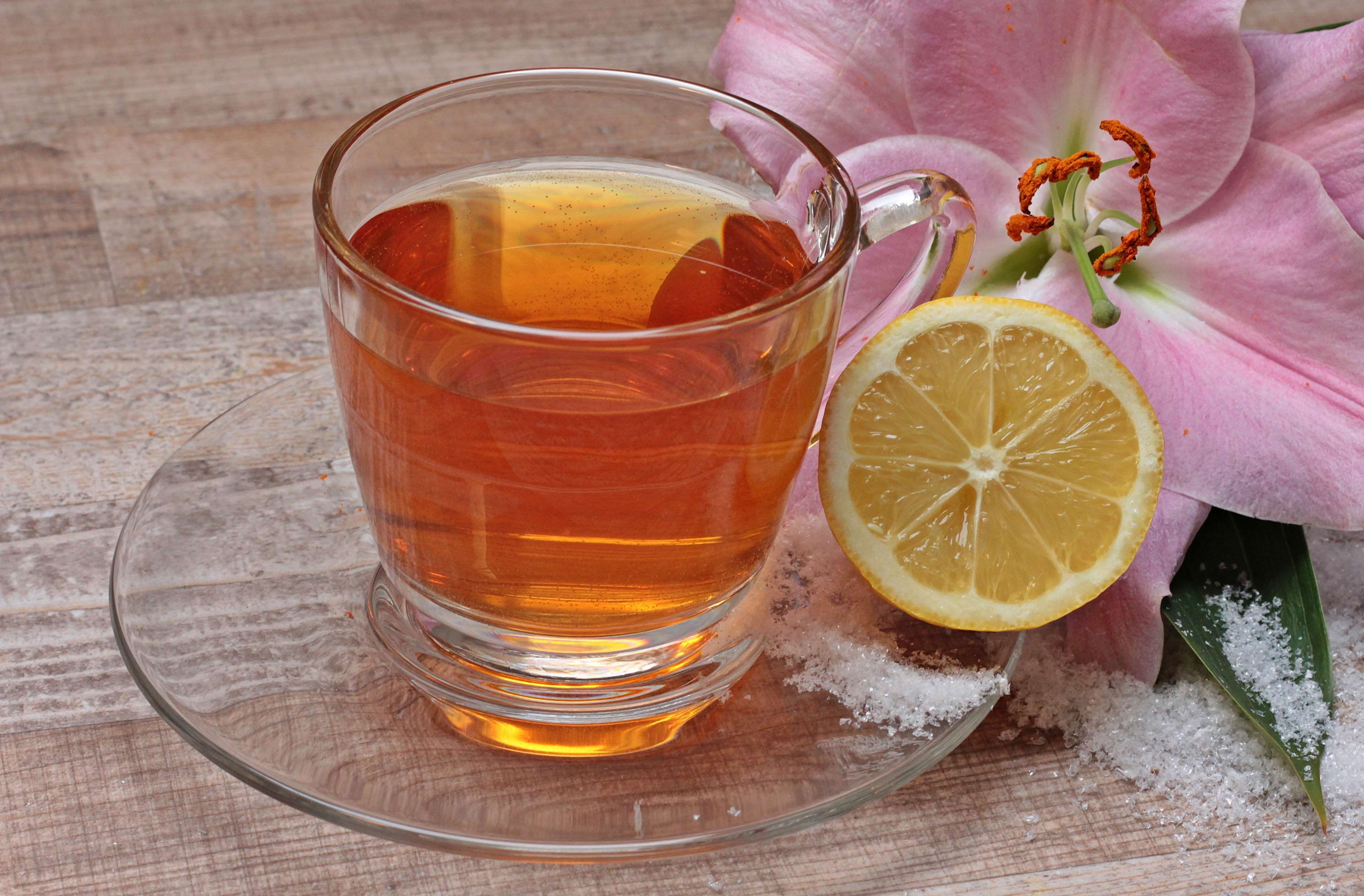orange color, table, tea, bloom, prevent, te, indoors, close-up, lily, food, sour, wellbeing, frisch, abwehrkrfte, strengthen, lemon, drink, immune, glass, HD Wallpaper