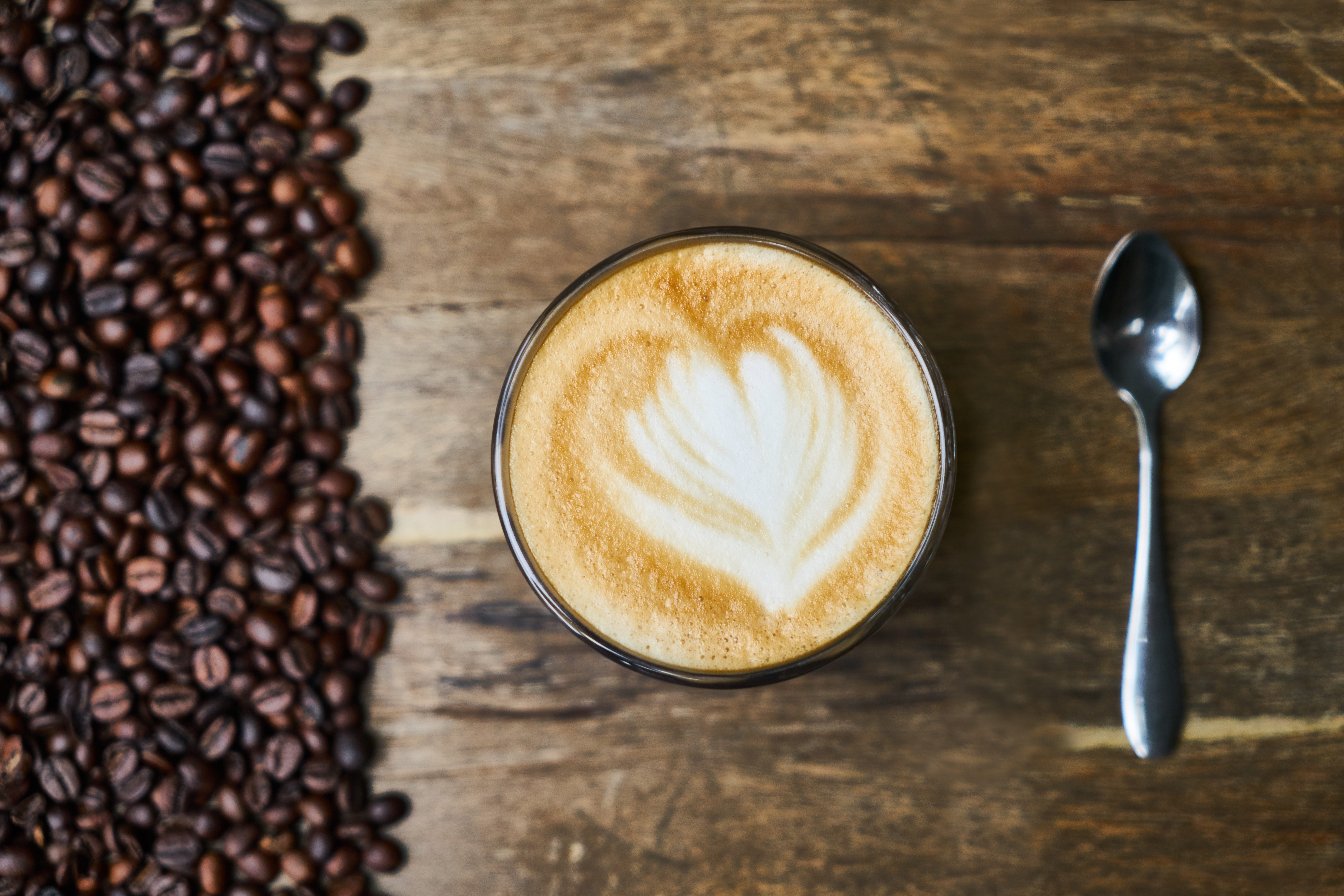 candy, coffee, eating utensil, photo, drink, healthy lifestyle, beside, morning, brown, latte, cup, photography, no people, espresso, background, non-alcoholic beverage, HD Wallpaper