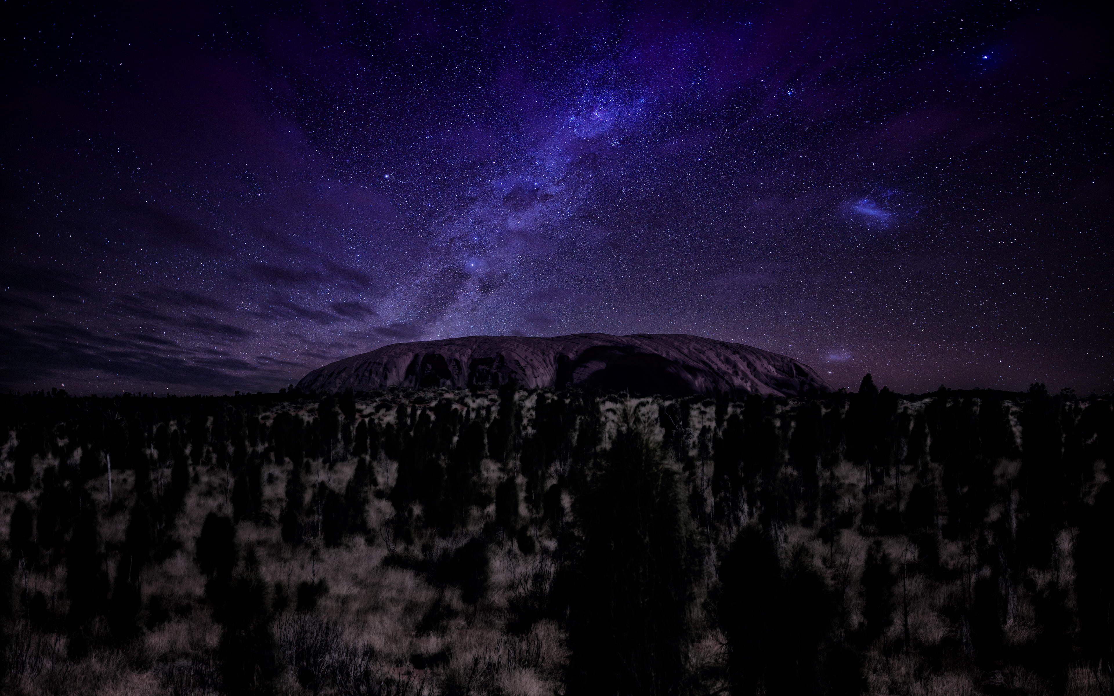 night, scenics - nature, rock - object, milky way, beauty in nature, nature, milkywaygalaxy, rock, rocks, ayers, 4K, landscape, star field, black, desert, HD Wallpaper