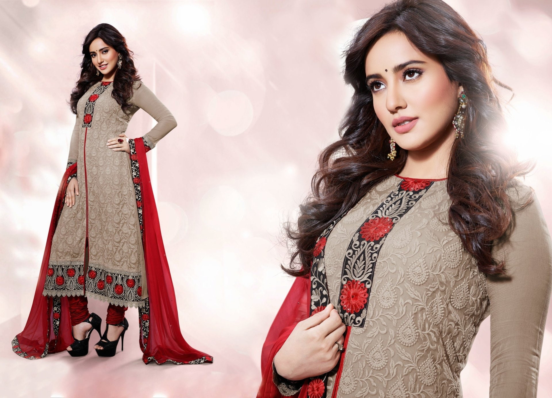 Actresses, Neha  Sharma, 1080P, Model, Neha Sharma, National Dress, Indian, HD Wallpaper