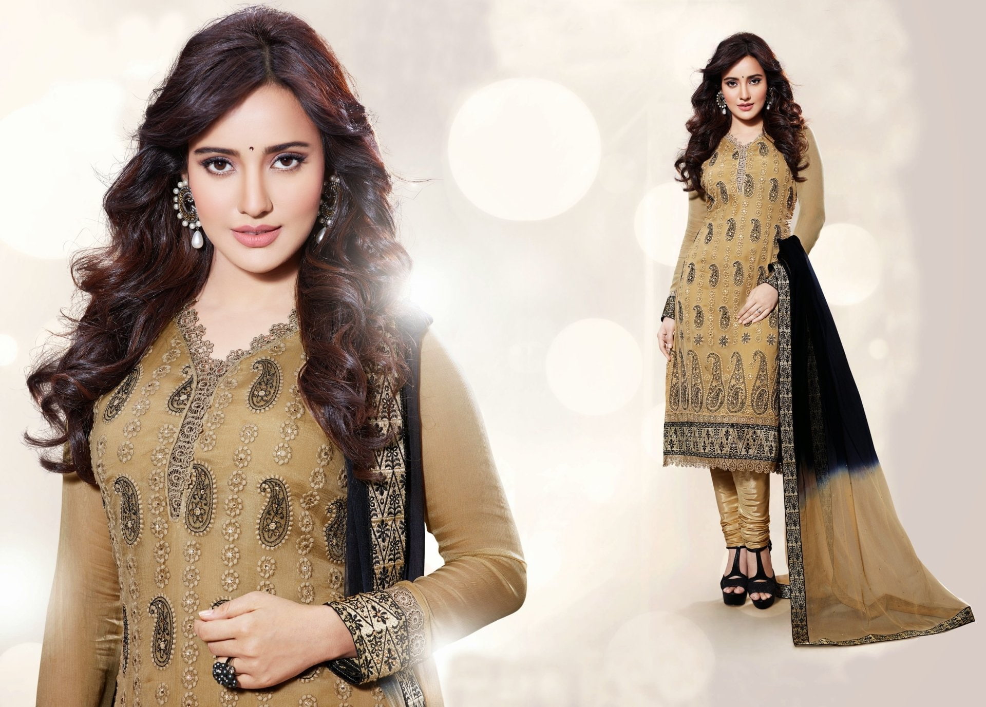 1080P, Model, National Dress, Indian, Actresses, Neha  Sharma, Neha Sharma, HD Wallpaper