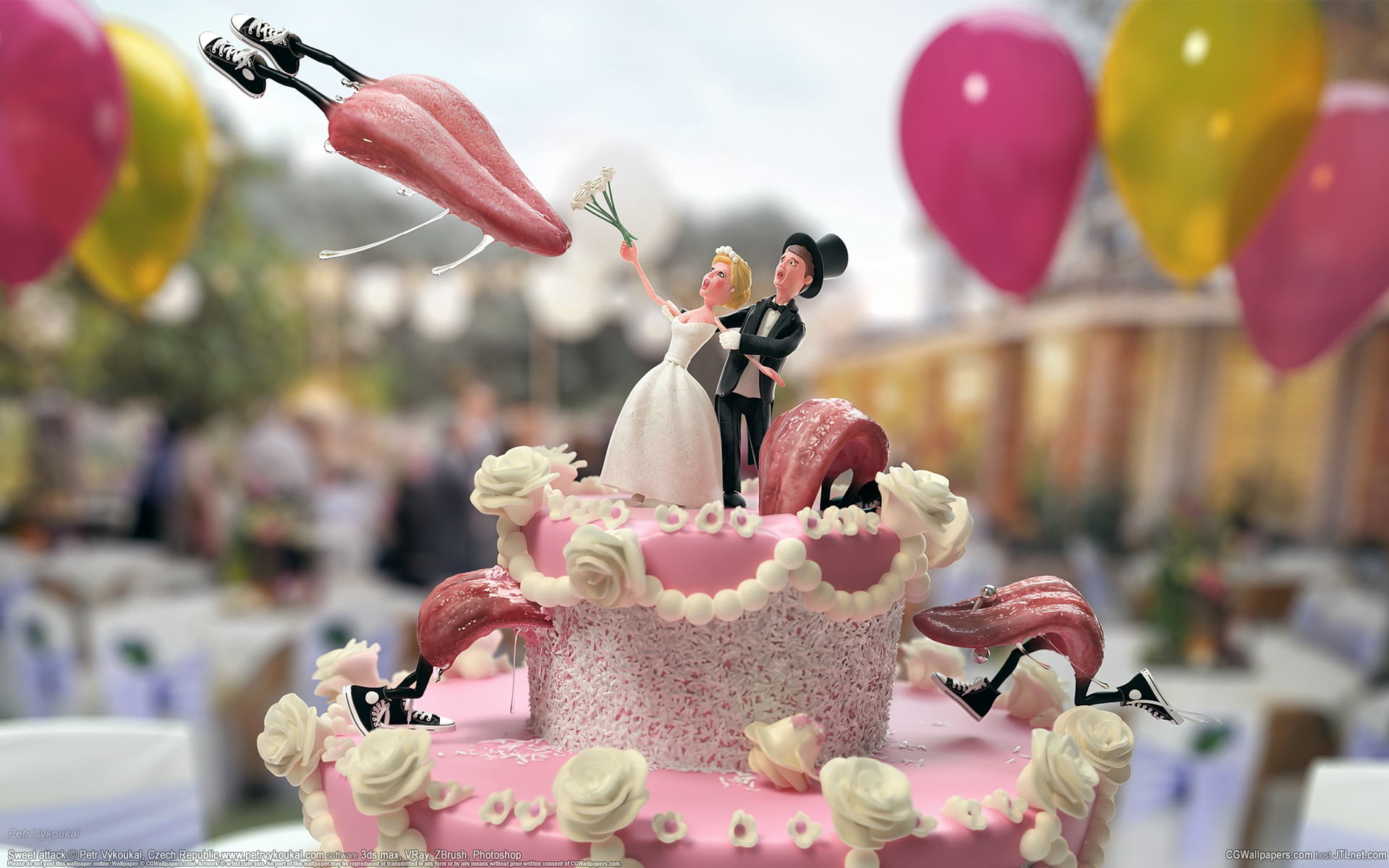 birthday, dessert, focus on foreground, humor, pink, celebration, sweet, freshness, white, life events, indulgence, icing, temptation, fantasy art, cake, HD Wallpaper