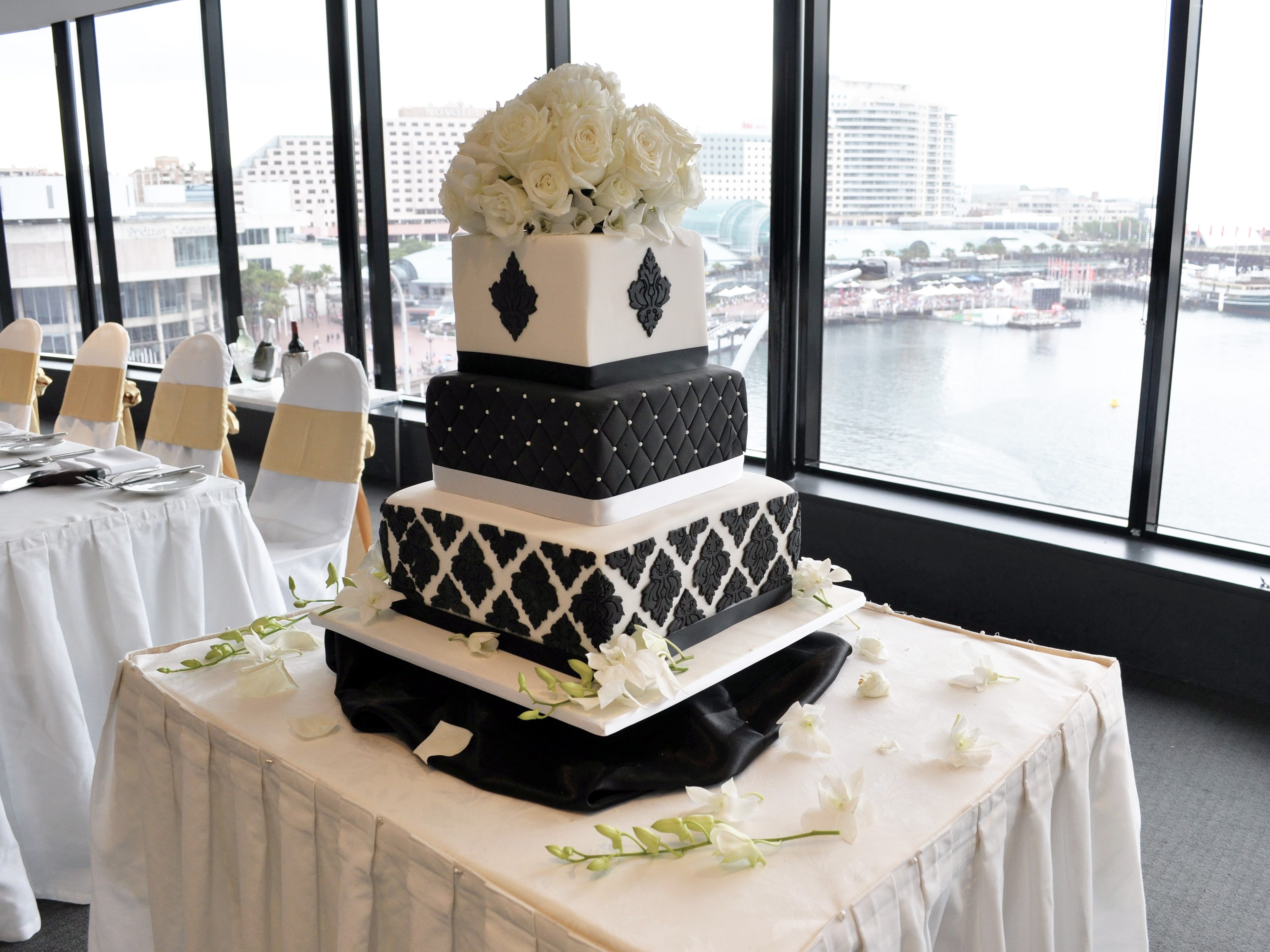 4k, 4K, flowers, wedding cake, HD Wallpaper