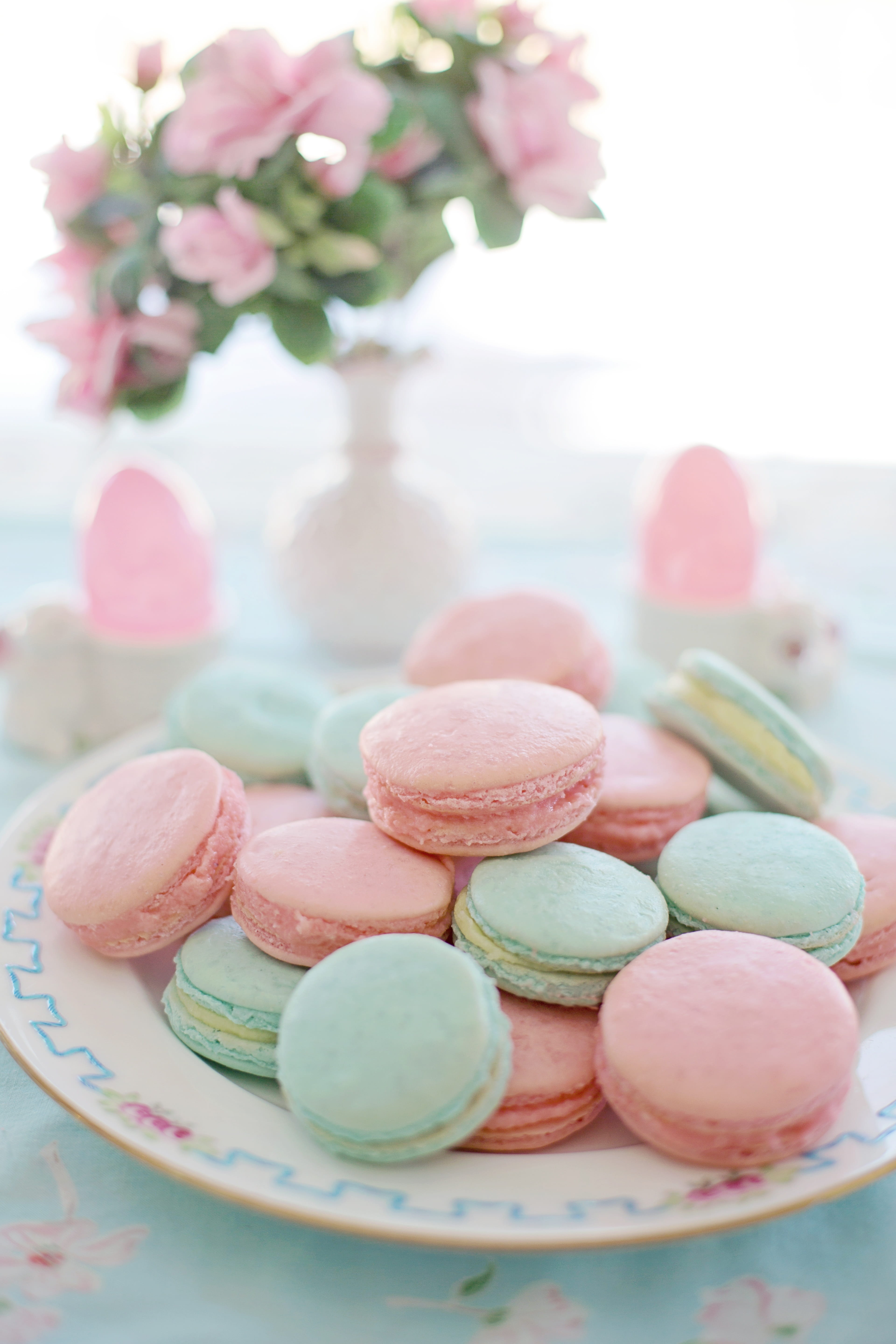 pink color, cookies, indoors, food, celebration, easter, sweet food, focus on foreground, cake, snack, delicious, 5K, treat, aqua, sweet, table, dessert, Phone HD Wallpaper