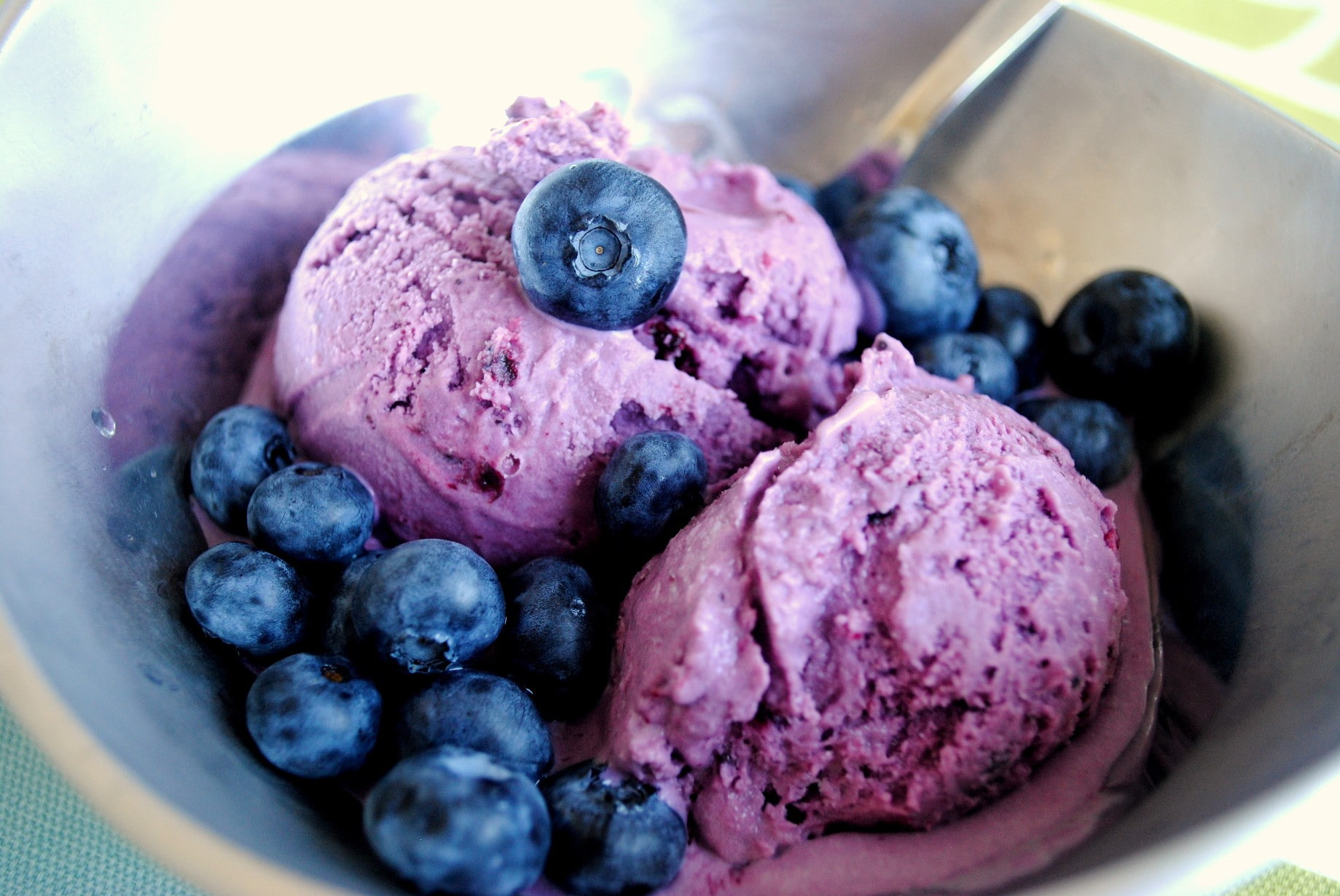 berries, macro, food, blueberries, 720P, ice cream, dessert, HD Wallpaper