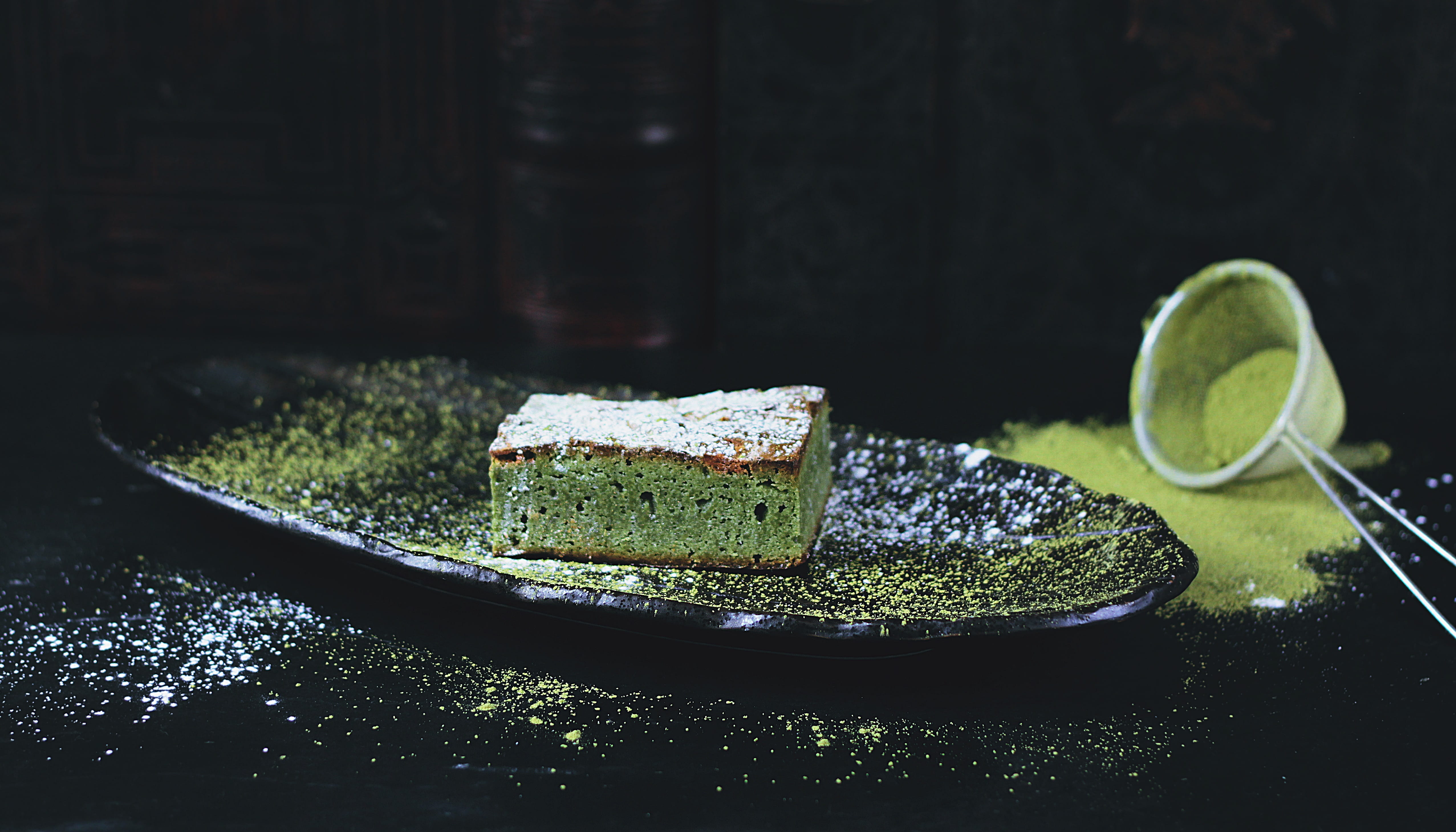healthy eating, dessert, close-up, dark, green, slice, food, wellbeing, table, plate, indoors, no people, lime, freshness, fruit, food and drink, still life, HD Wallpaper