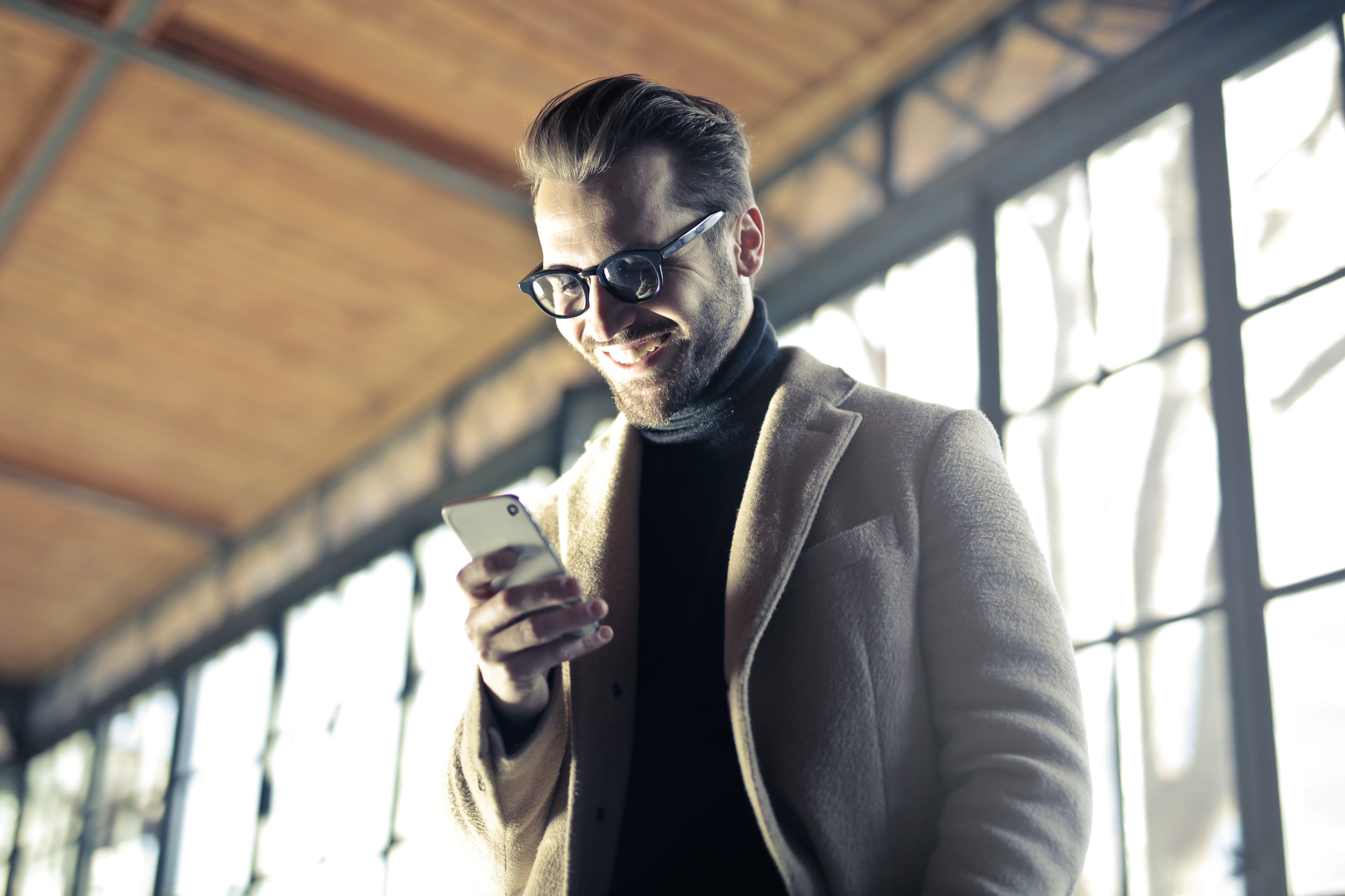 mobile, phone, communication, young adult, looks, outdoors, young, overcoat, cellphone, specs, 2K, caucasian, technology, lifestyles, portable information device, HD Wallpaper