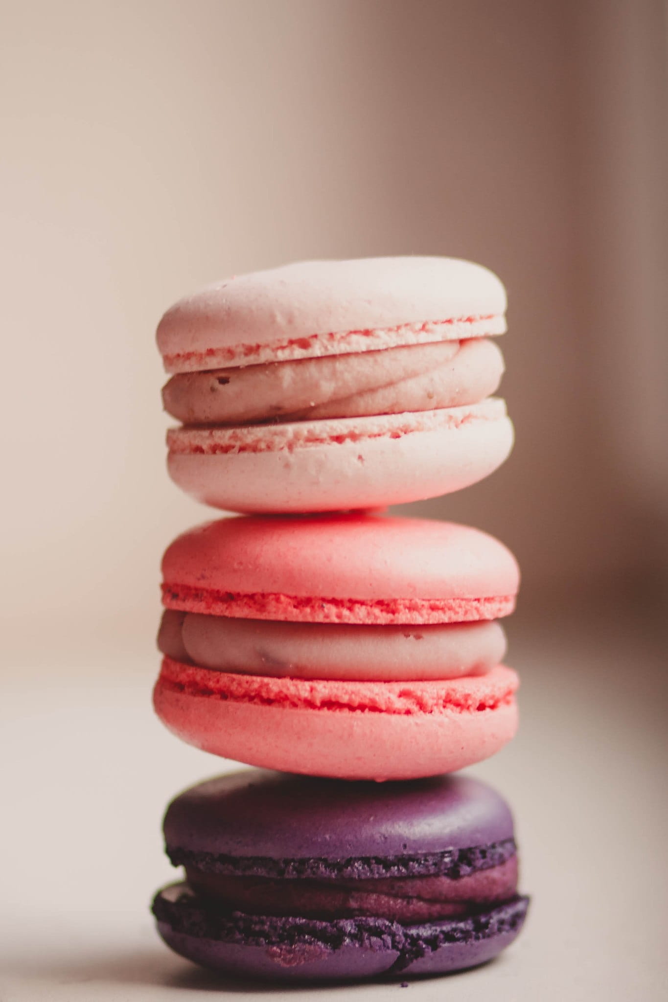 dessert, pink, candy, close-up, no People, 1080P, macaroon, yummy, purple, sweet, focus on foreground, temptation, beige, cake, biscuit, freshness, chocolate, Phone HD Wallpaper
