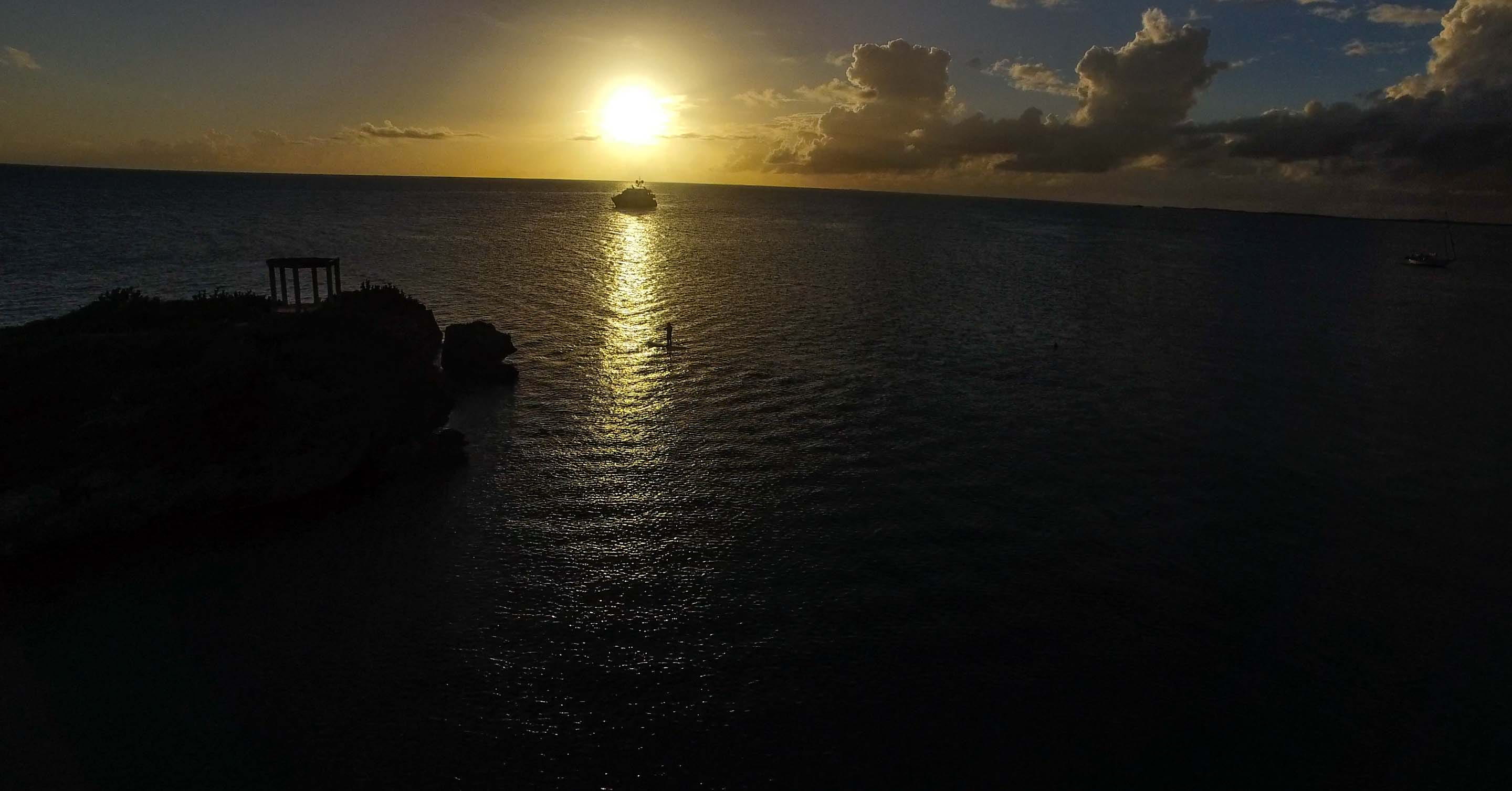 cloud - sky, sea, paddle board, vacation, beach, sunlight, 2K, horizon, reflection, drone, silhouette, sun, beauty in nature, travel, yatch, tranquil scene, HD Wallpaper