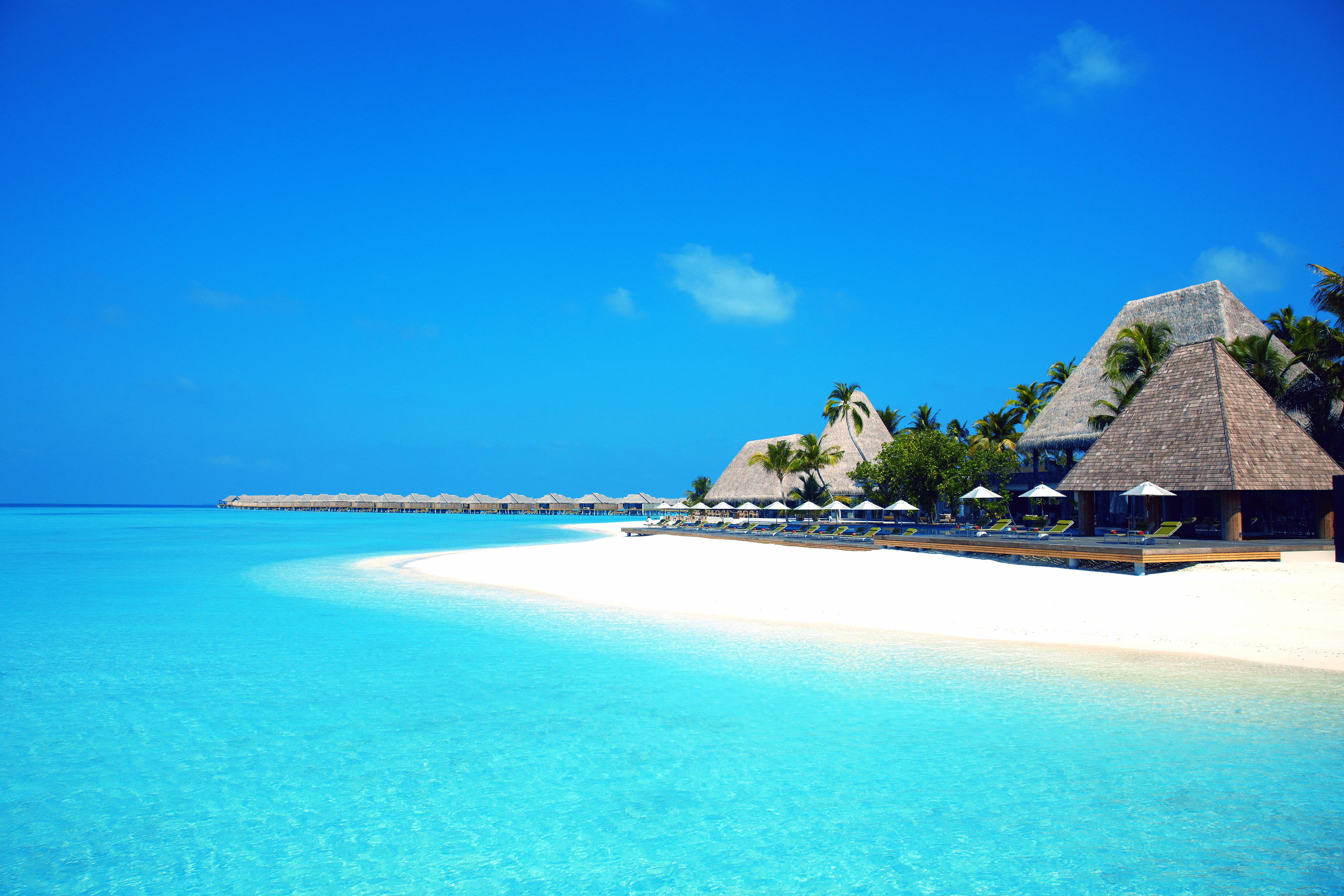Island, 4K, 4K, Beach resort, Anantara Kihavah Maldives Villas, HD Wallpaper