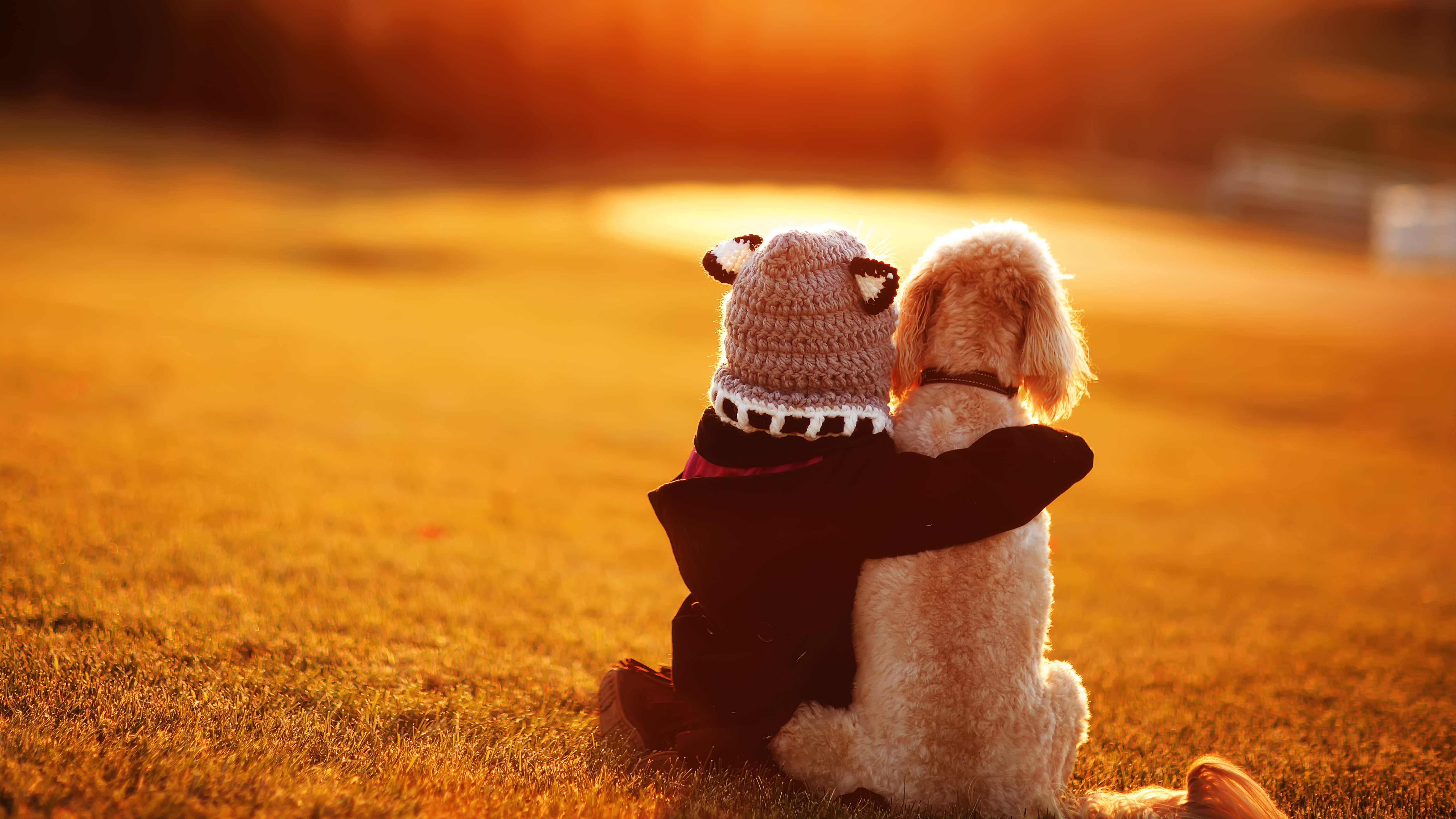 Cute child, 5K, 5K, Best friends, Dog, HD Wallpaper