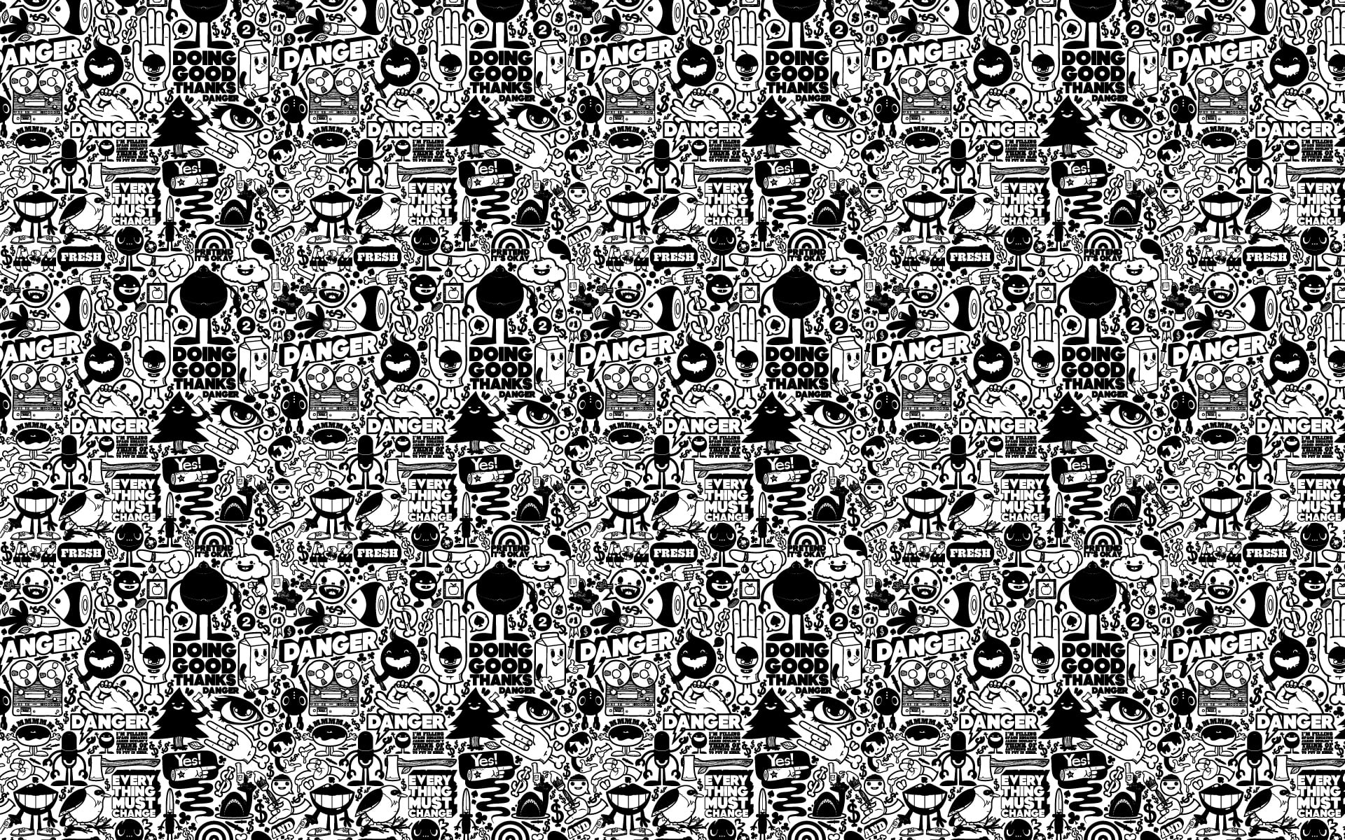 architecture, cultures, repetition, rescue Dog, symbol, nature, computer Graphic, no people, design, black And White, ornate, built structure, texture, HD Wallpaper