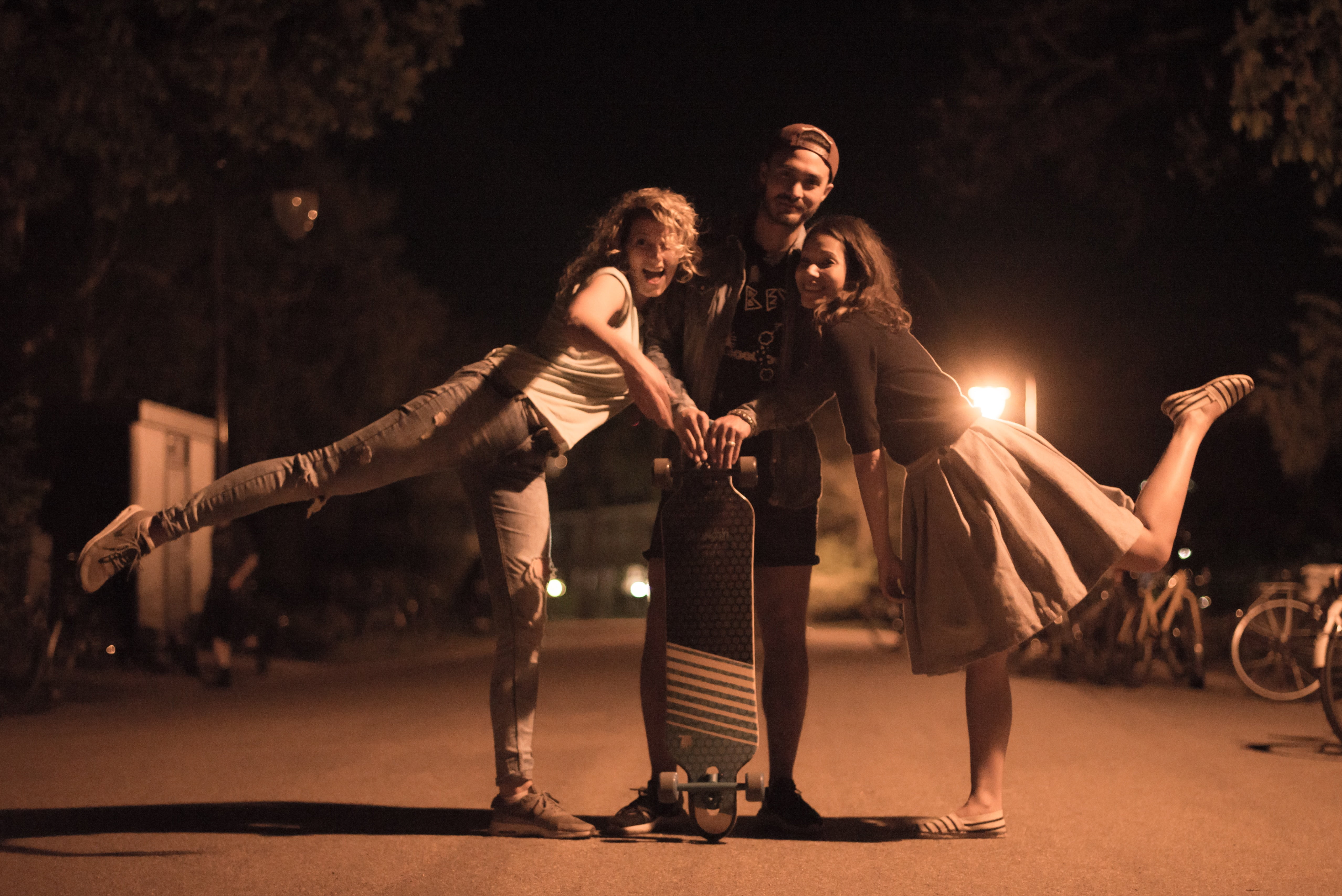couple - relationship, people, young, youth, fashion, cheerful, style, togetherness, sports, city, smile, full length, active, night, dancing, beautiful woman, HD Wallpaper