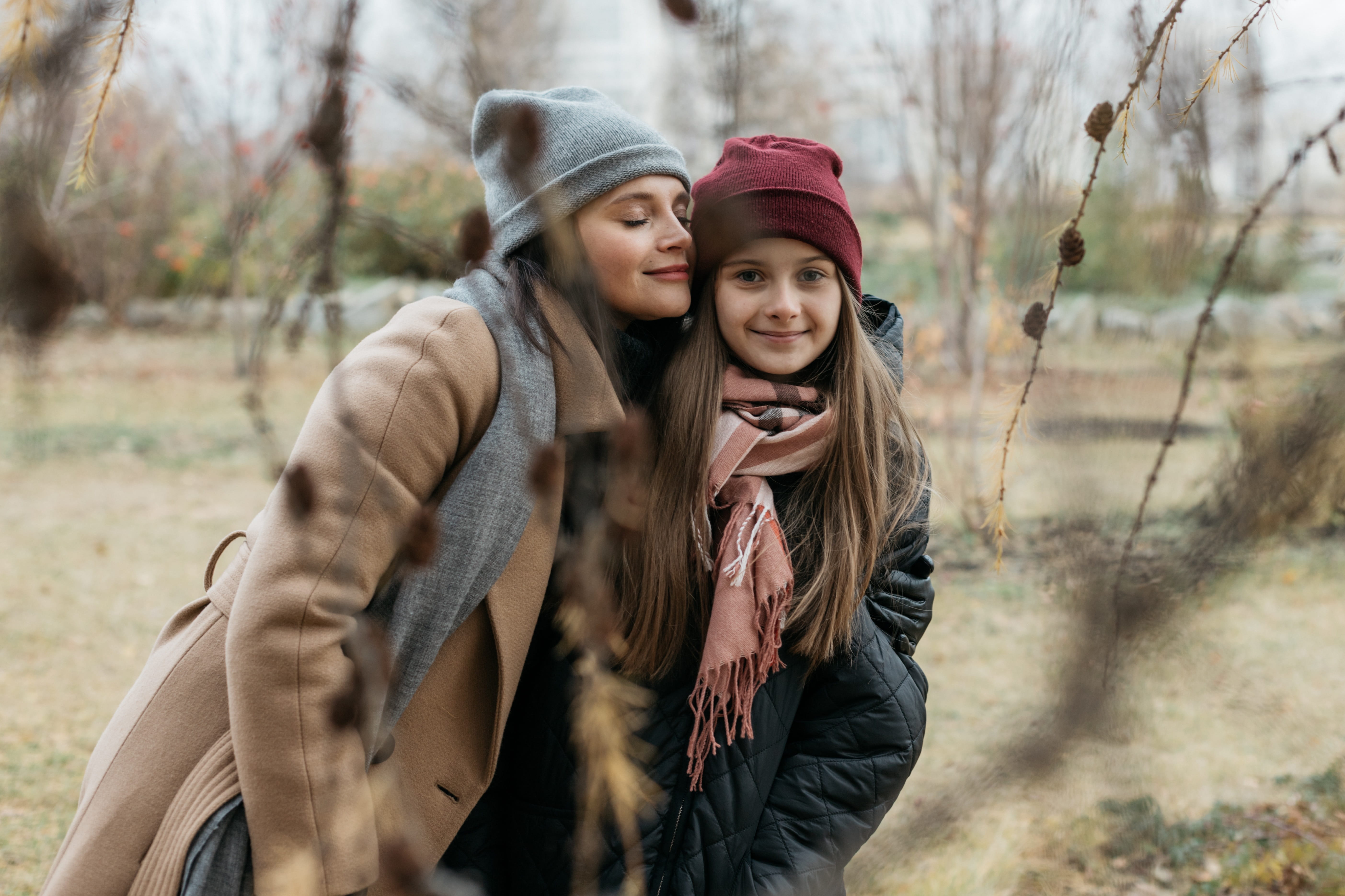 tree, front view, emotion, young adult, woman, teen, young women, two people, joy, warm clothing, smiling, however, girl, stroll, clothing, smile, love, HD Wallpaper