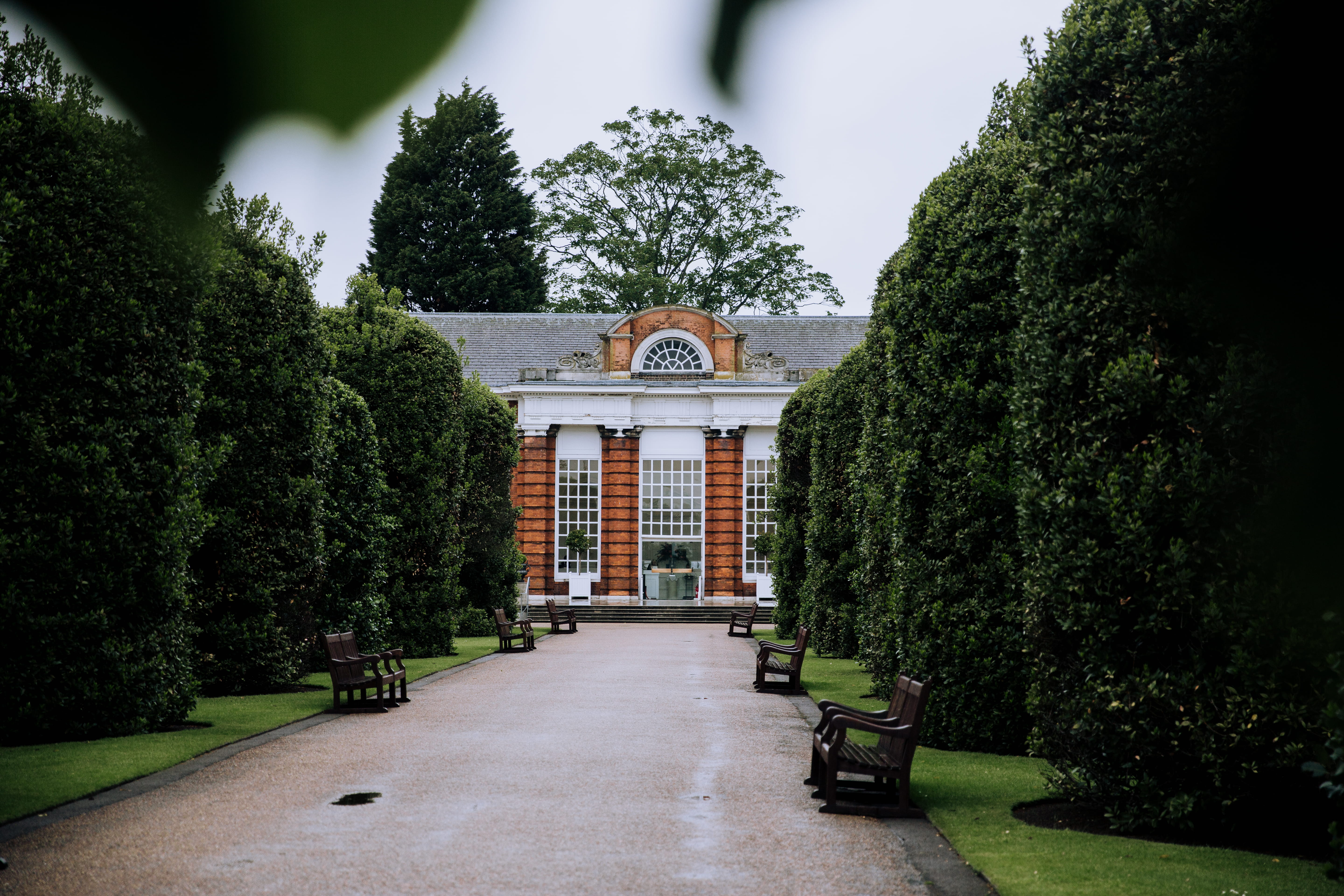 the way forward, uk, orangery, building, bench, united kingdom, park, direction, outdoors, united kindom, green color, kensington palace, building exterior, HD Wallpaper