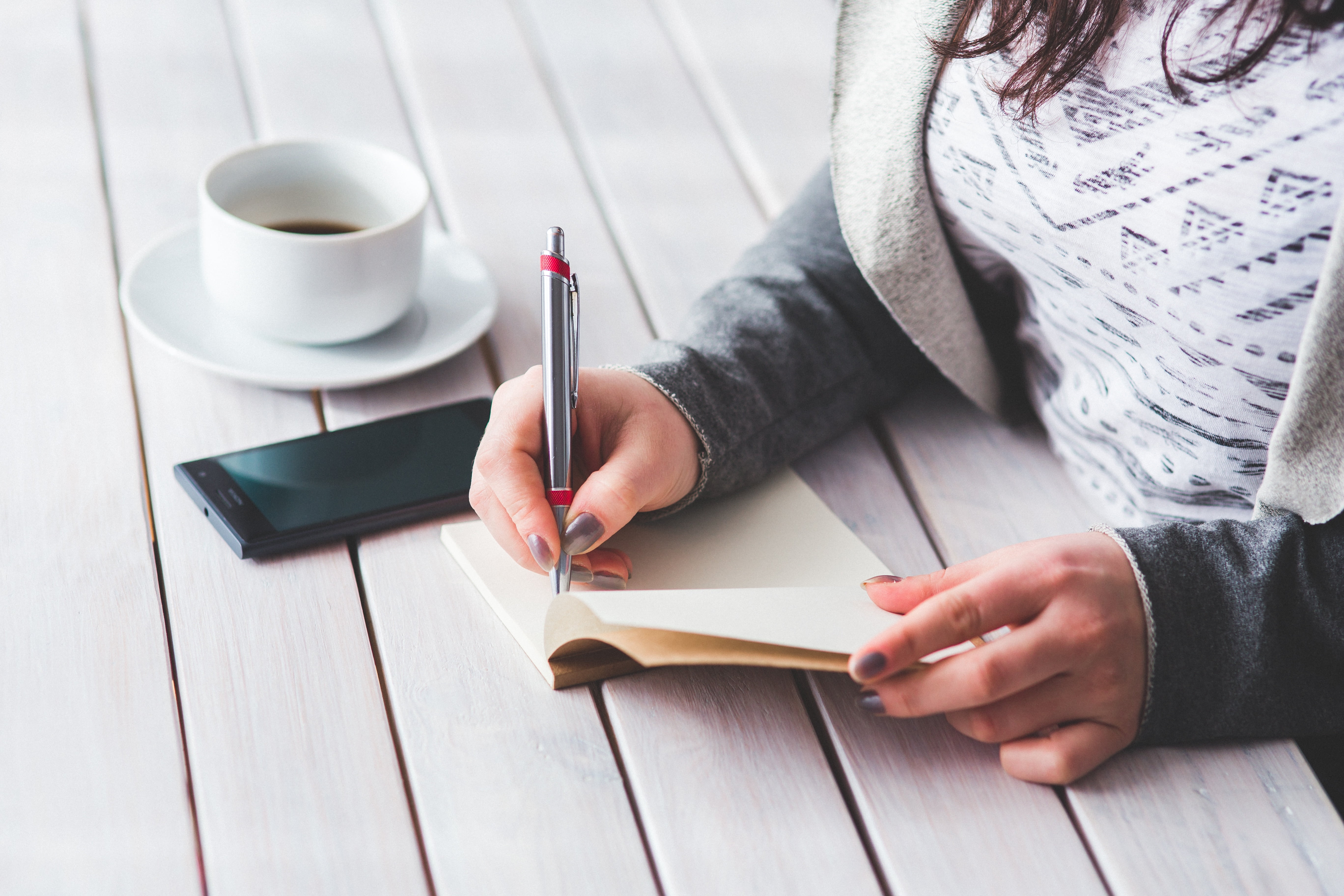 indoors, business, pen, female, work, education, 5K, coffee - Drink, women, desk, working, book, table, adult, people, close-up, wri, girl, note Pad, paper, HD Wallpaper
