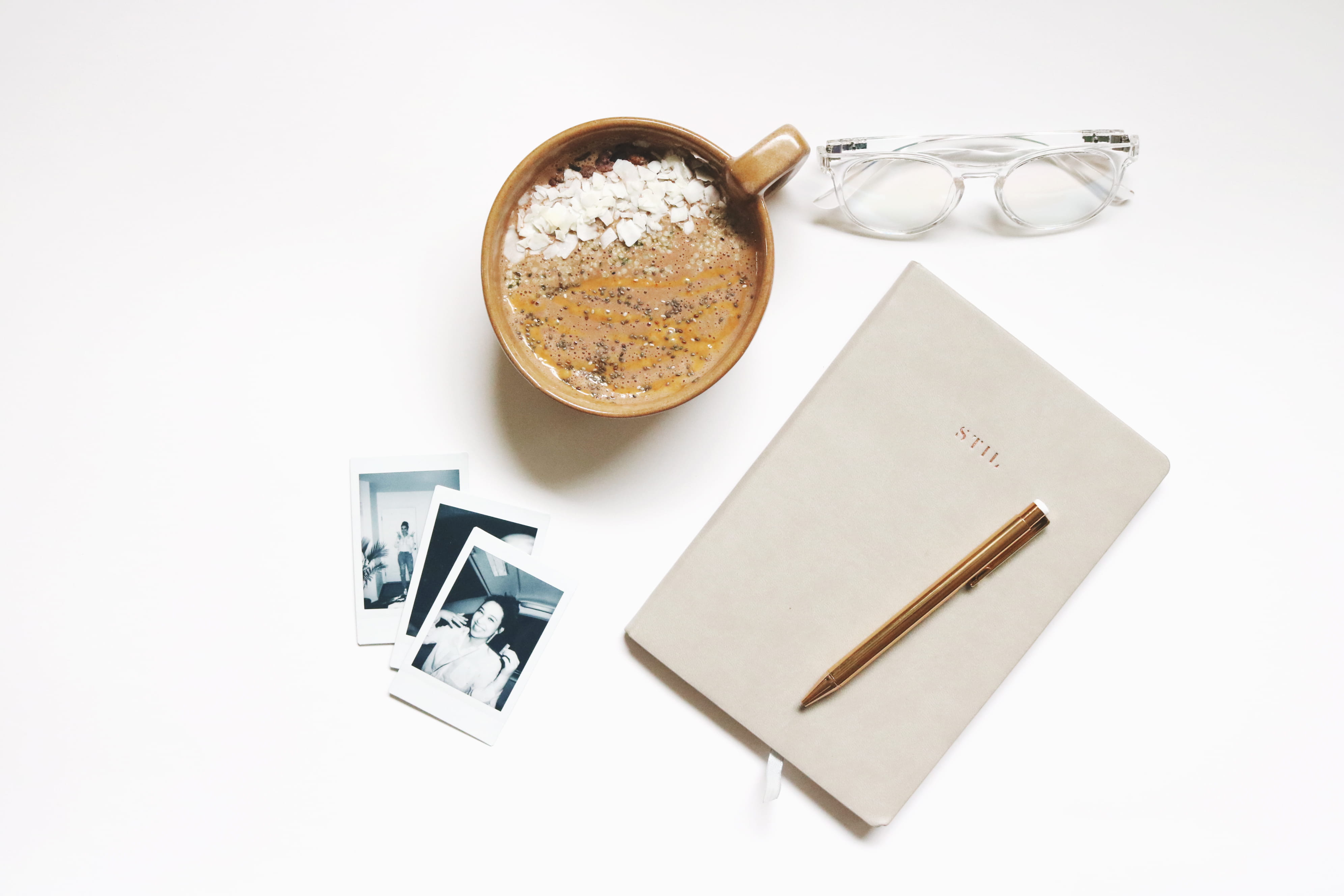 white background, paper, workspace, flatlay, cut out, pen, background, journal, coffee cup, business, indoors, notebook, hot drink, refreshment, still life, HD Wallpaper