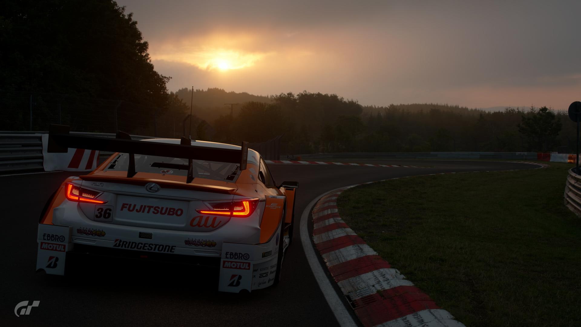 sun, no people, sunset, plant, sky, mode of transportation, motor vehicle, orange color, illuminated, Gran Turismo Sport, car, Gran Turismo, tree, land vehicle, HD Wallpaper