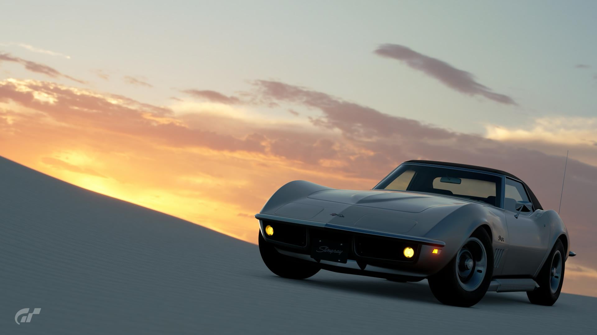 Gran Turismo, road, stationary, nature, 1080P, airplane, sky, travel, no people, beauty in nature, luxury, cloud - sky, transportation, car, non-urban scene, HD Wallpaper
