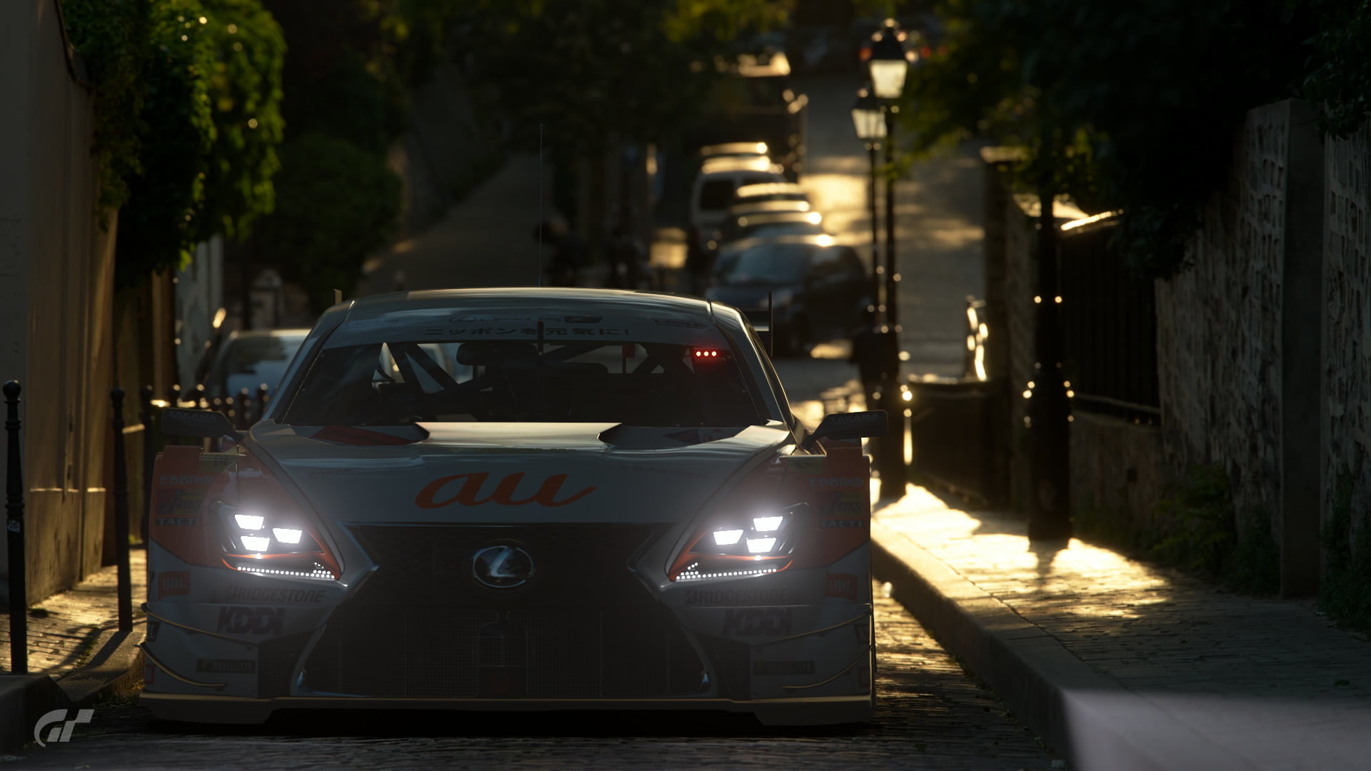 night, architecture, headlight, tree, street, built structure, city, nature, Gran Turismo Sport, no people, transportation, motor vehicle, lighting equipment, HD Wallpaper