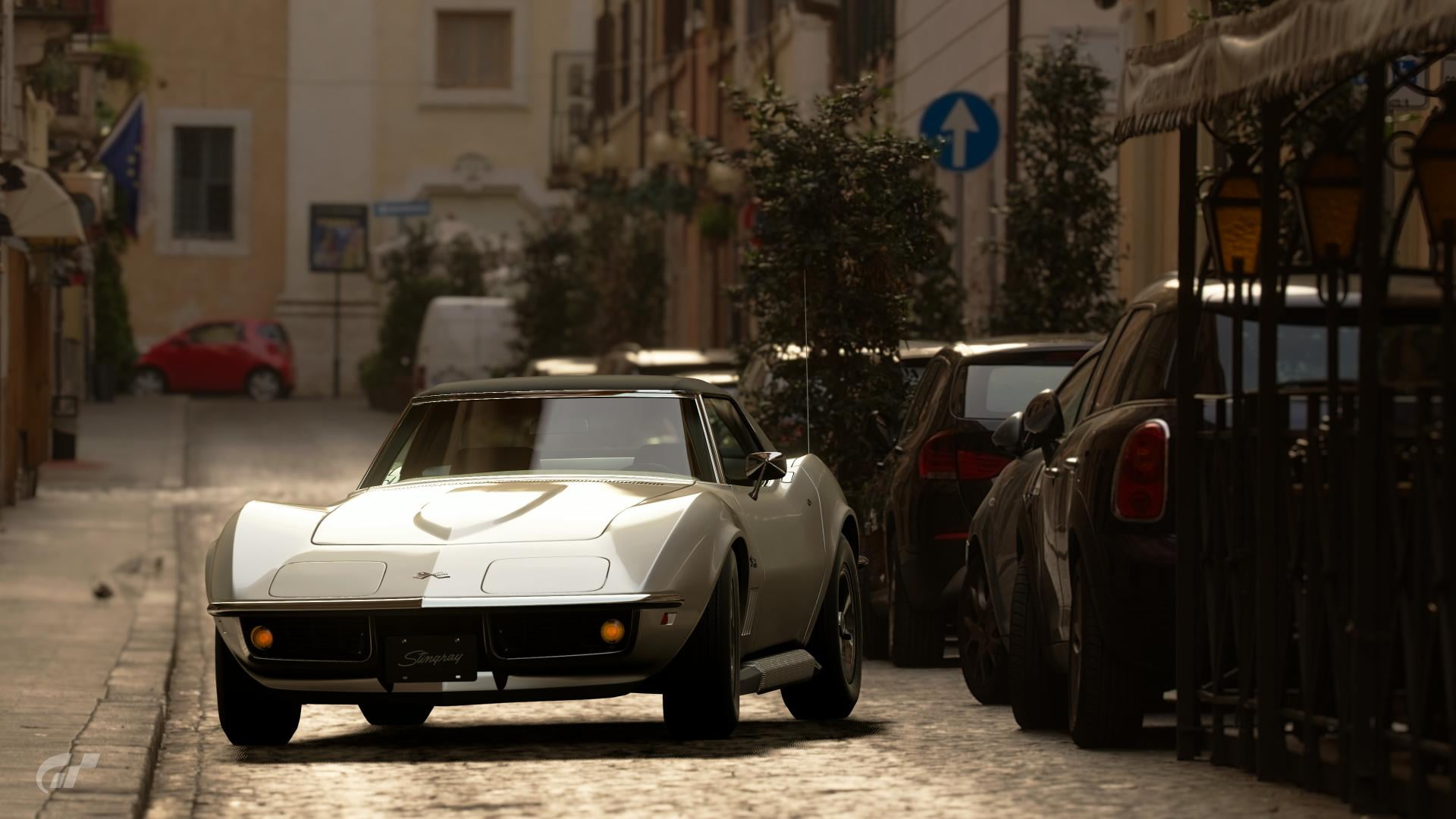 day, building, stationary, 1080P, street, land vehicle, building exterior, architecture, motor vehicle, parking, mode of transportation, car, Gran Turismo, HD Wallpaper