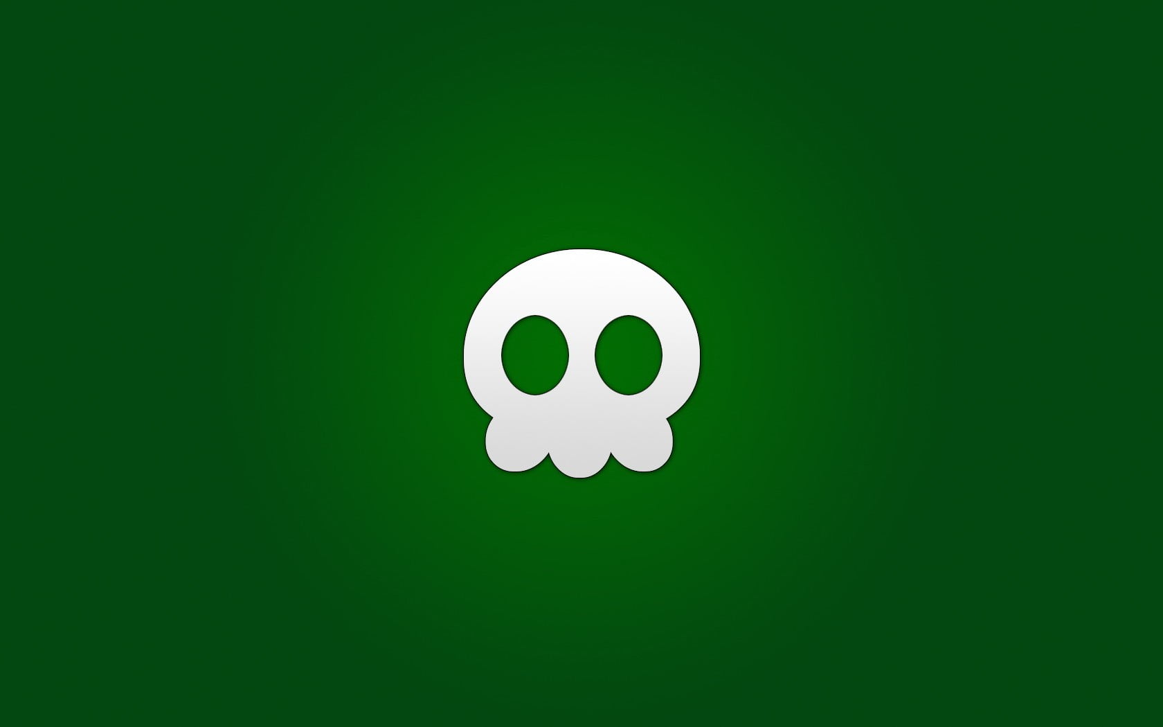 shape, copy space, green background, anthropomorphic smiley face, studio shot, indoors, single object, minimalism, still life, white color, 720P, skull, HD Wallpaper