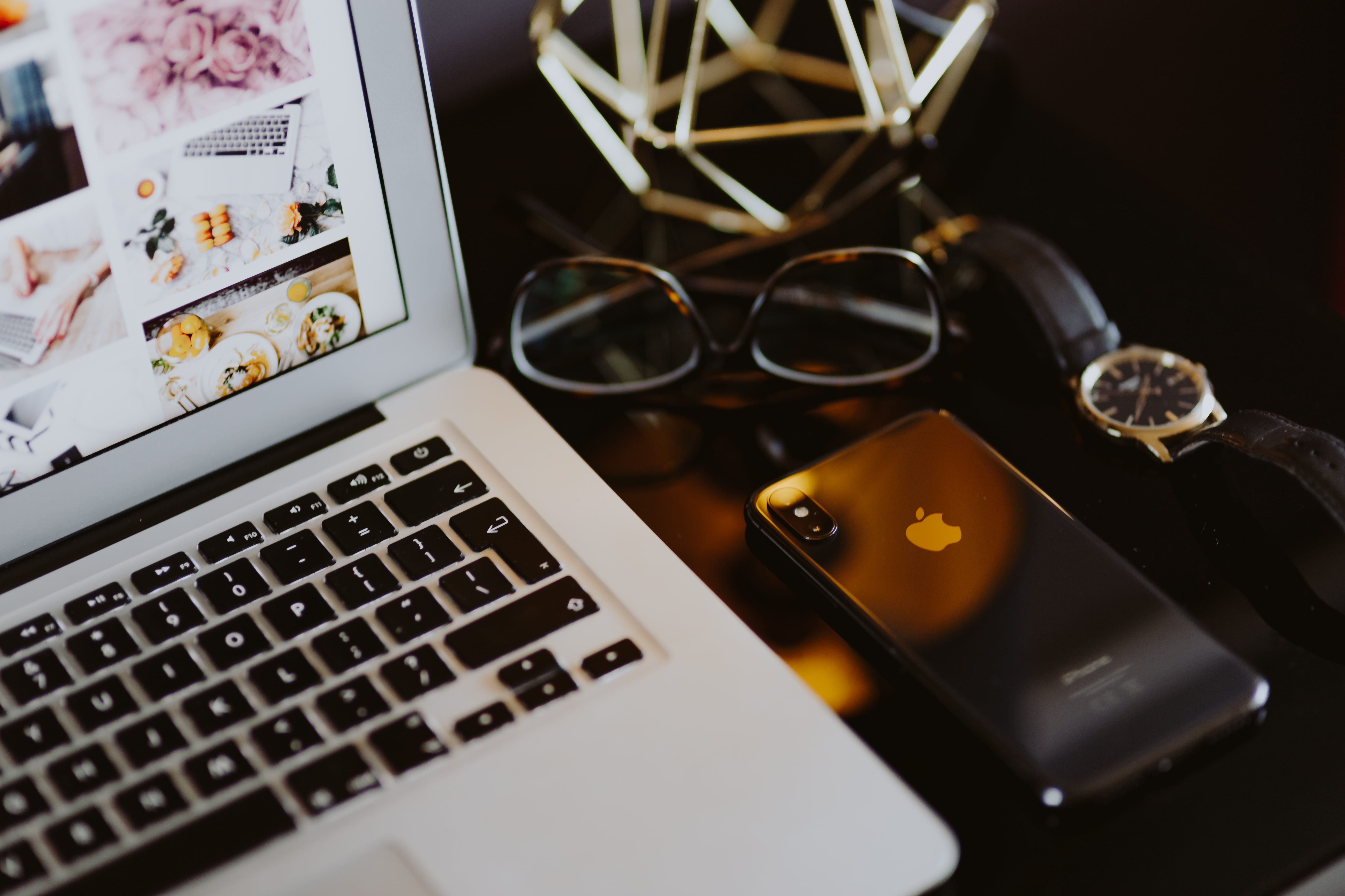 work, tech, art, screen, indoor, computer equipment, eyeglasses, iphone, home office, elegant, studio shot, office, black desk, mobile, technology, keyboard, HD Wallpaper