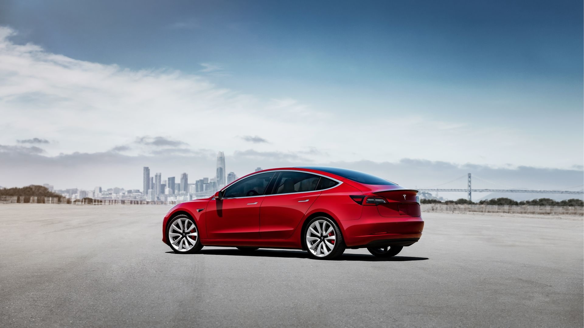 Tesla Motors, Tesla Model 3, Luxury Car, Car, 1080P, Red Car, HD Wallpaper