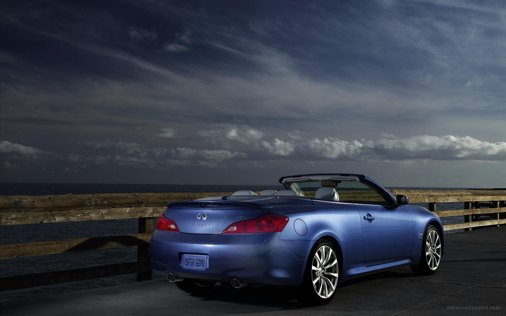 1080P, 2009, g, cars, infiniti, convertible, blue, HD Wallpaper