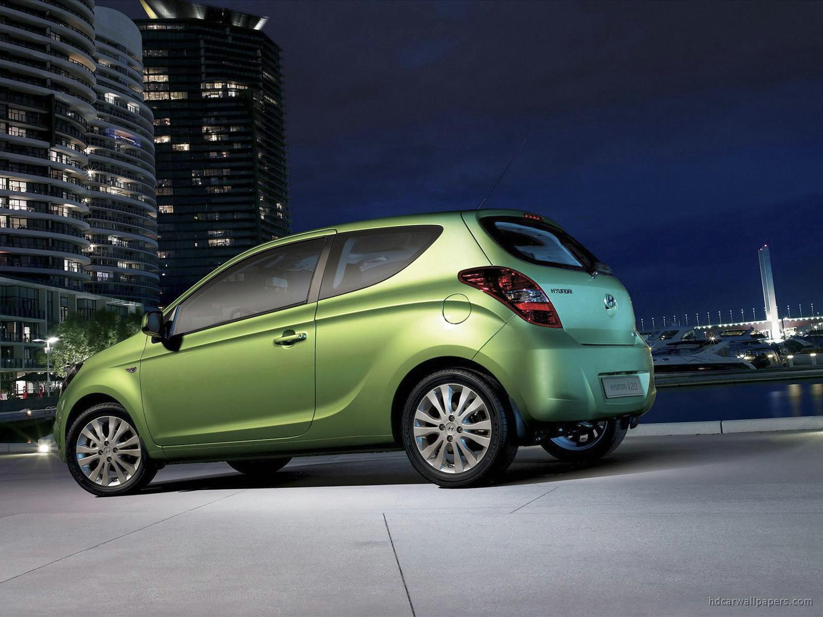 three, hatchback, hyundai, 720P, green, 2009, door, cars, HD Wallpaper