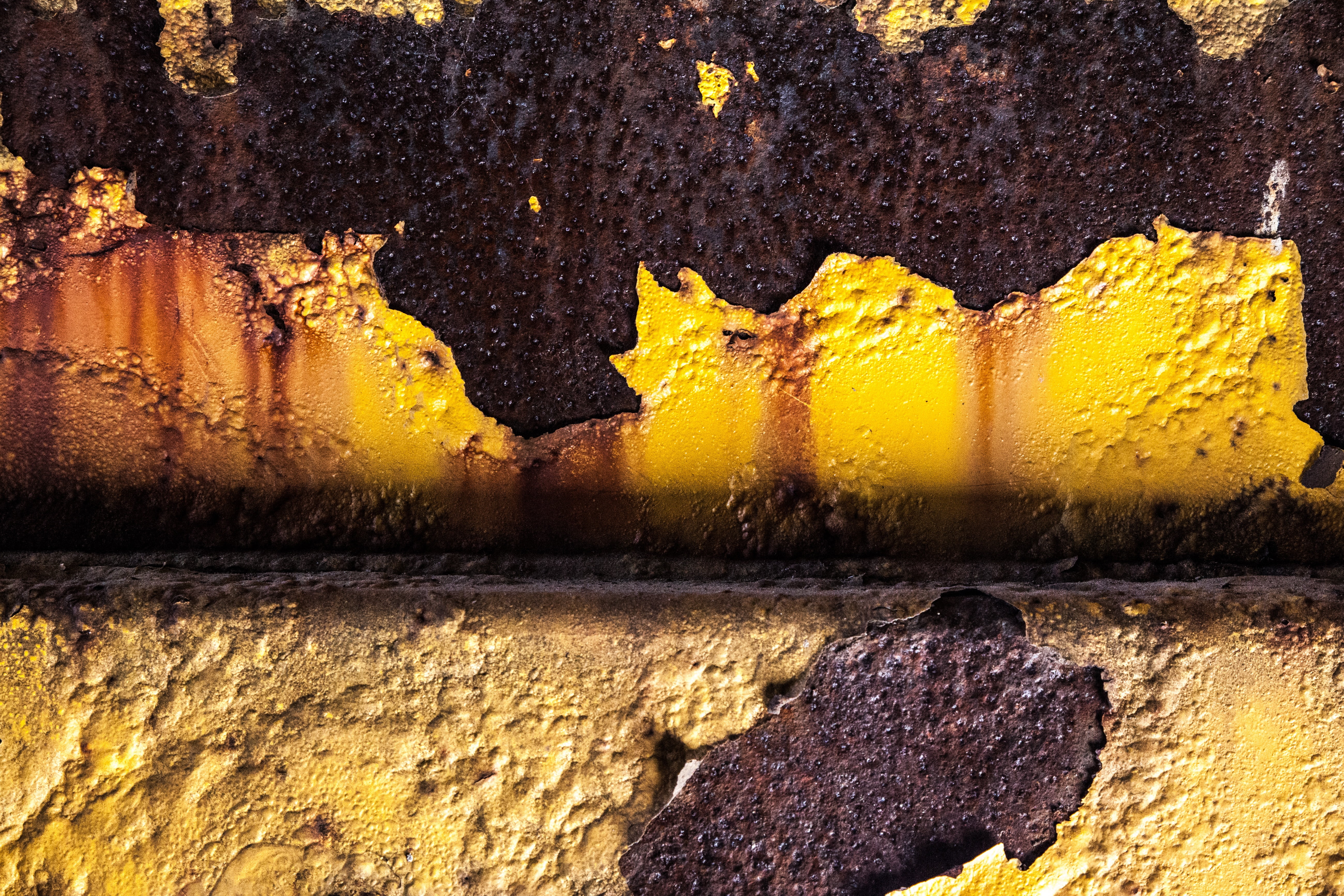 travel destinations, colorful, iron - Metal, vintage, metal, yellow, acrylic, runoff, cracks, splits, close-up, old, nature, textured, reflection, architecture, HD Wallpaper