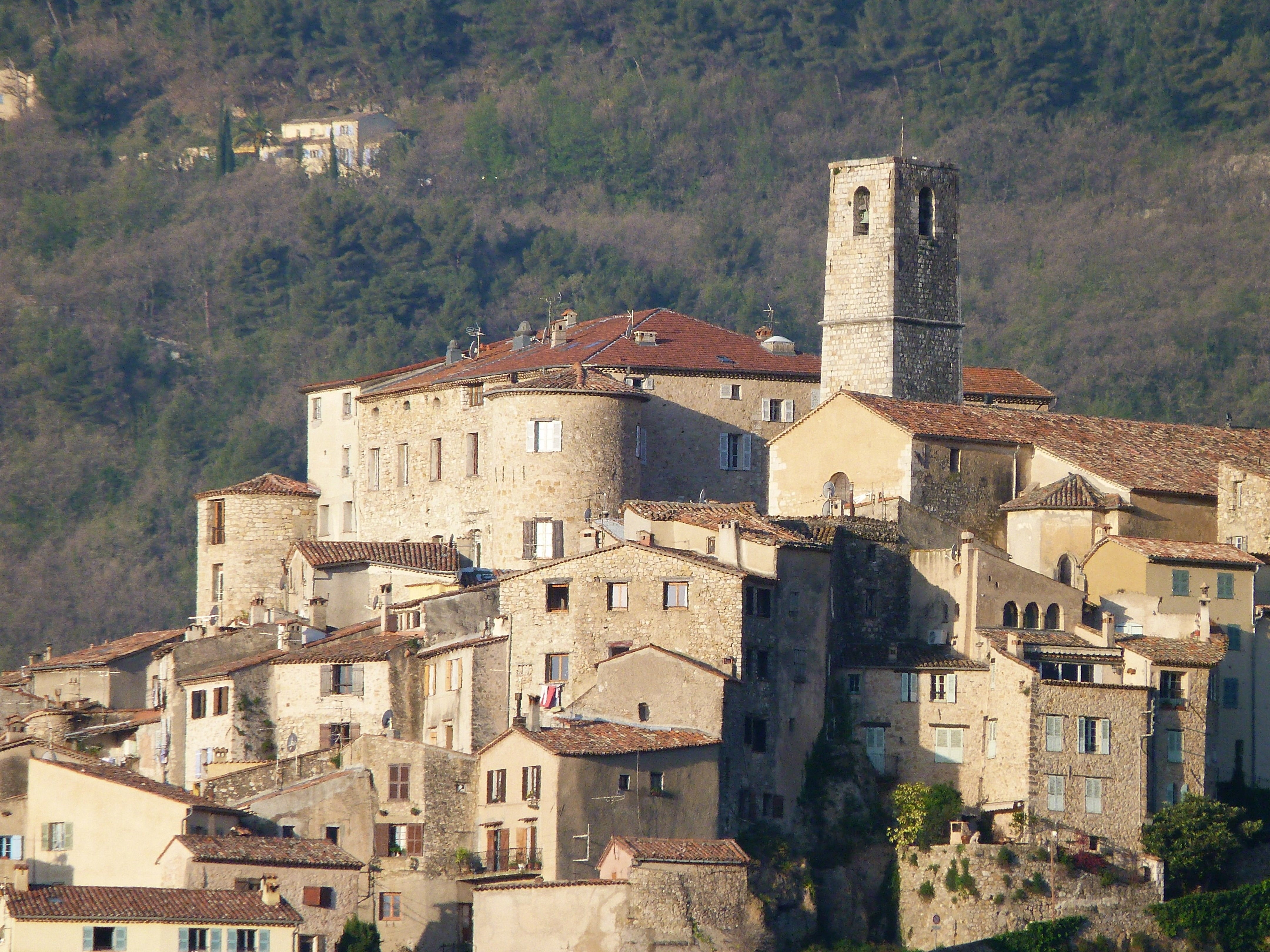 mountain, city, tuscany, tower, exhibition, old, history, building exterior, building, bell tower, light and shade, rustic france, cityscape, architecture, HD Wallpaper