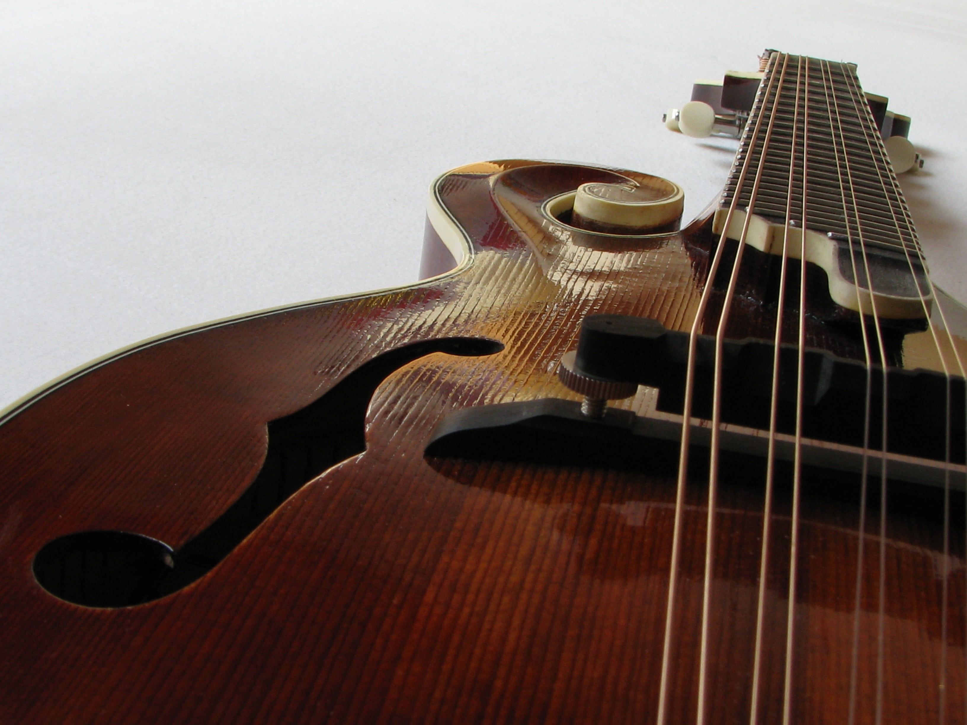 arts And Entertainment, f mandolin, still life, mandolin, indoors, studio shot, no people, white background, musical Instrument, brown, 2K, classic, string Instrument, HD Wallpaper