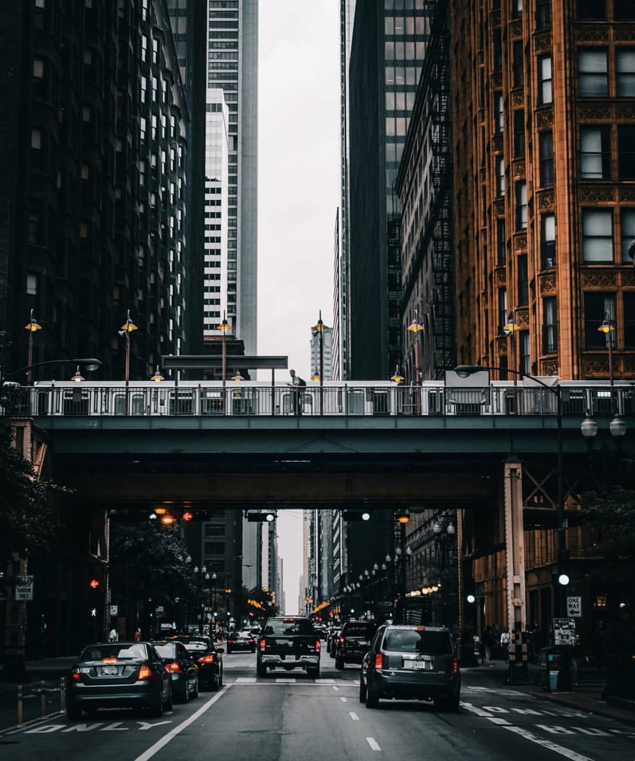 Chicago, train, urban, cityscape, street, 720P, Phone HD Wallpaper
