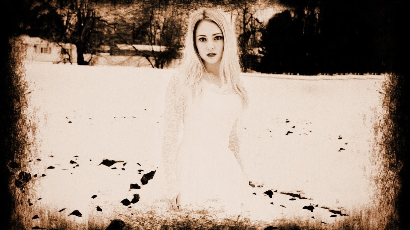 women, emotion, white color, sepia, celebration, depression - sadness, fashion, portrait, one person, tree, spooky, hairstyle, nature, horror, filter, 720P, HD Wallpaper
