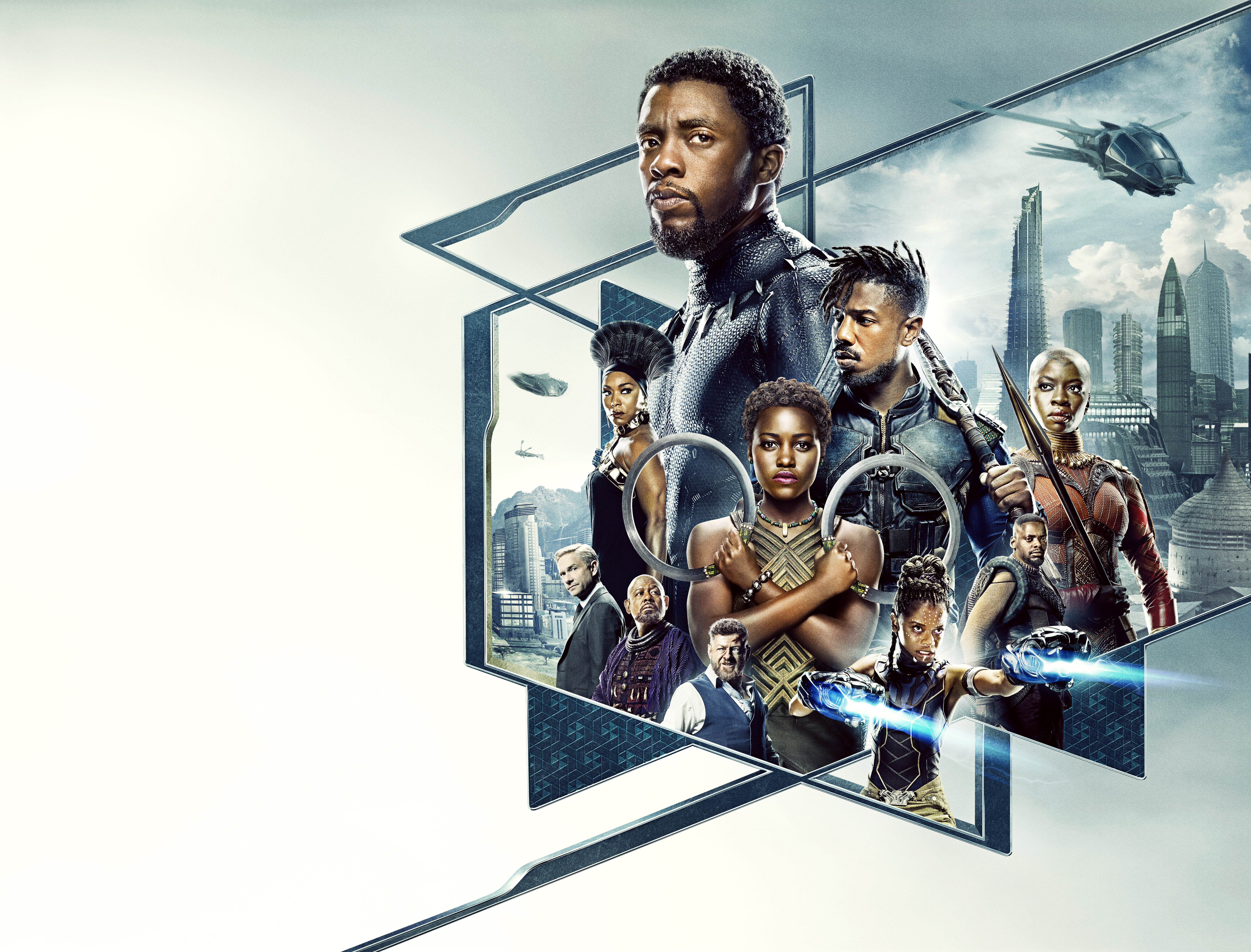 Sterling K. Brown, Michael B. Jordan, Danai Gurira, Letitia Wright, Martin man, 5K, Black Panther, Andy Serkis, Angela Bassett, Daniel Kaluuya, Chadwick Boseman, HD Wallpaper