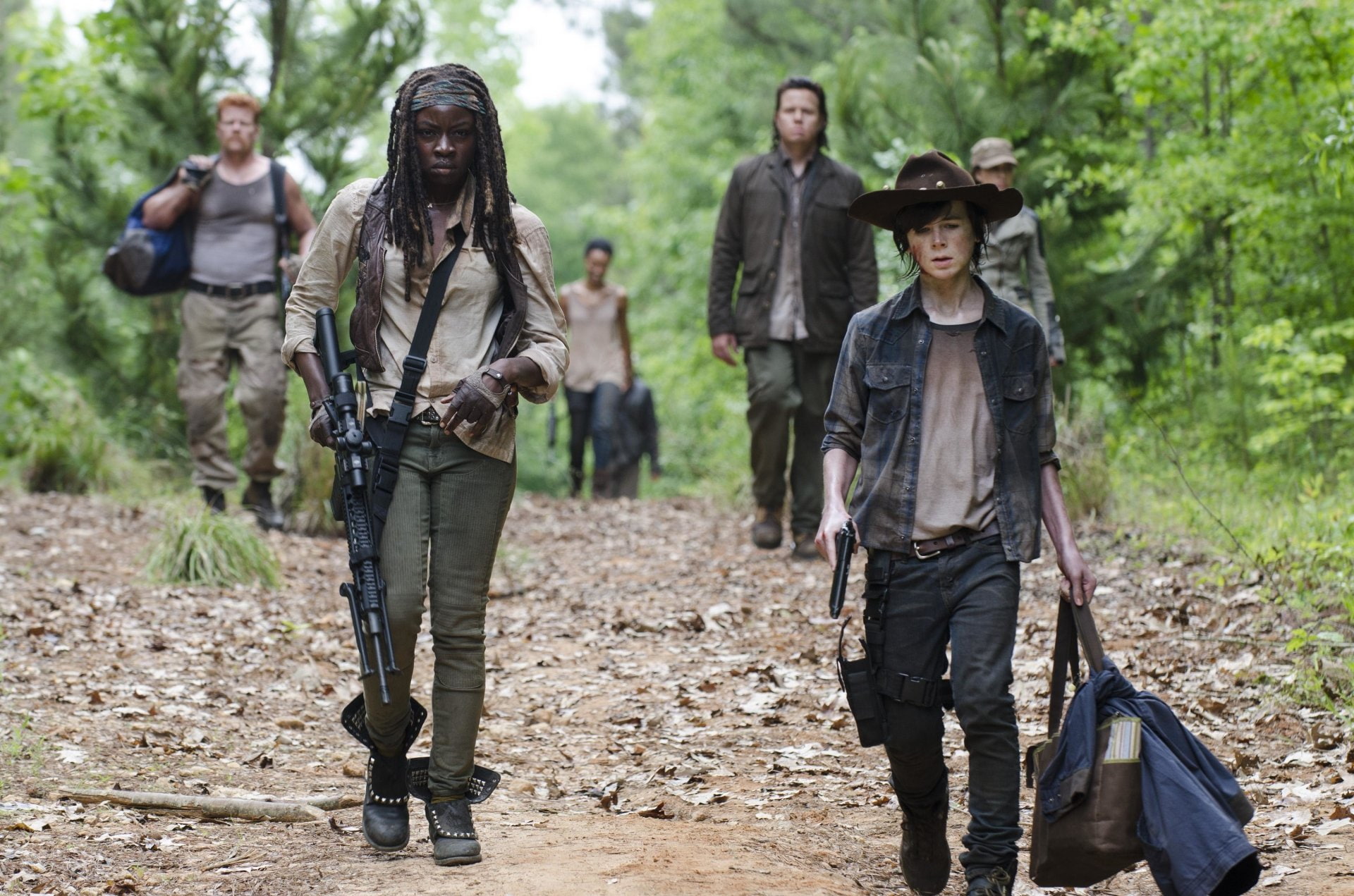 Chandler Riggs, 1080P, Michonne (The Walking Dead), The Walking Dead, Danai Gurira, Carl Grimes, TV Show, HD Wallpaper