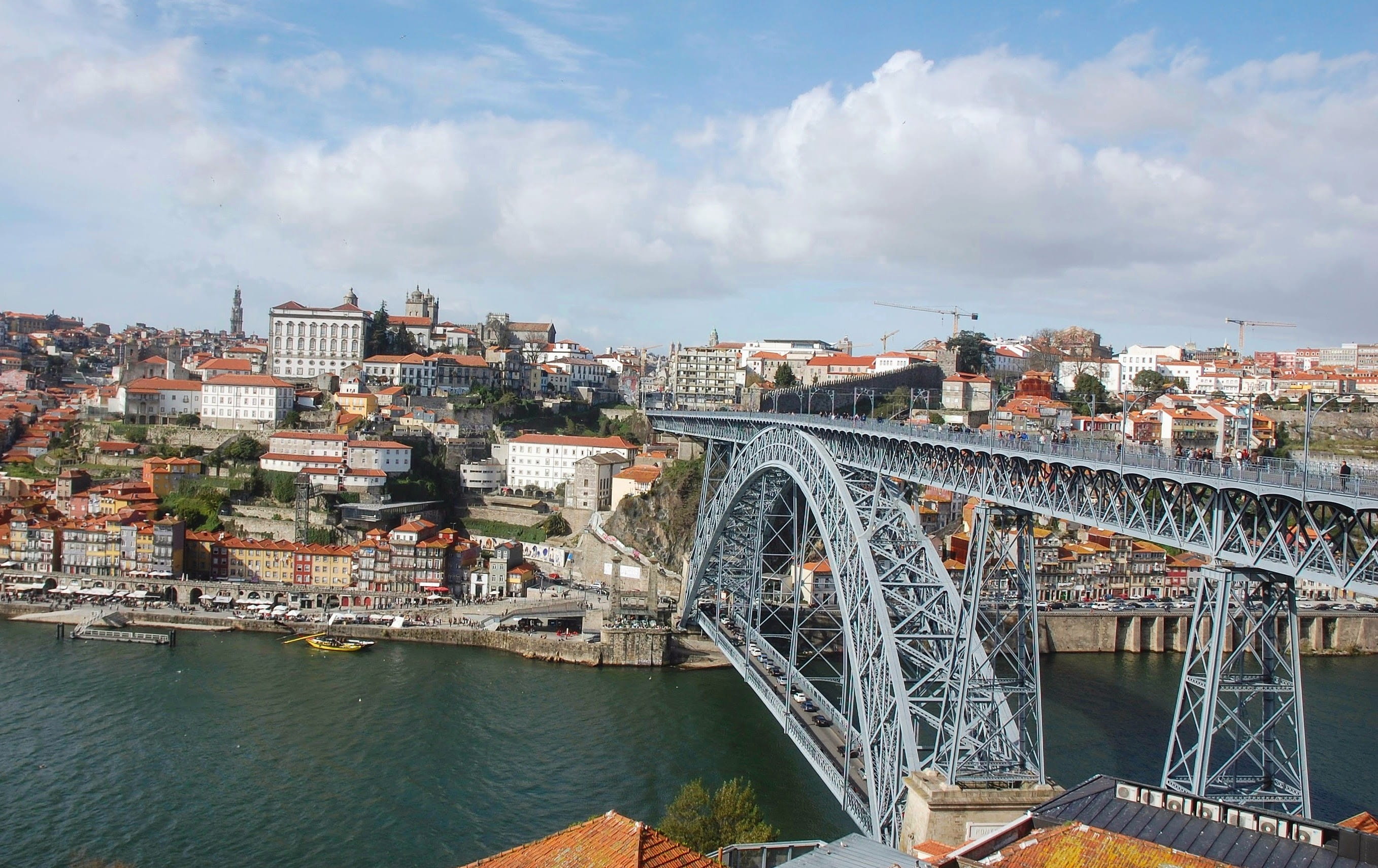 architecture, transportation, water, 2K, douro, portugal, day, no people, outdoors, building exterior, nature, residential district, landscape, building, HD Wallpaper