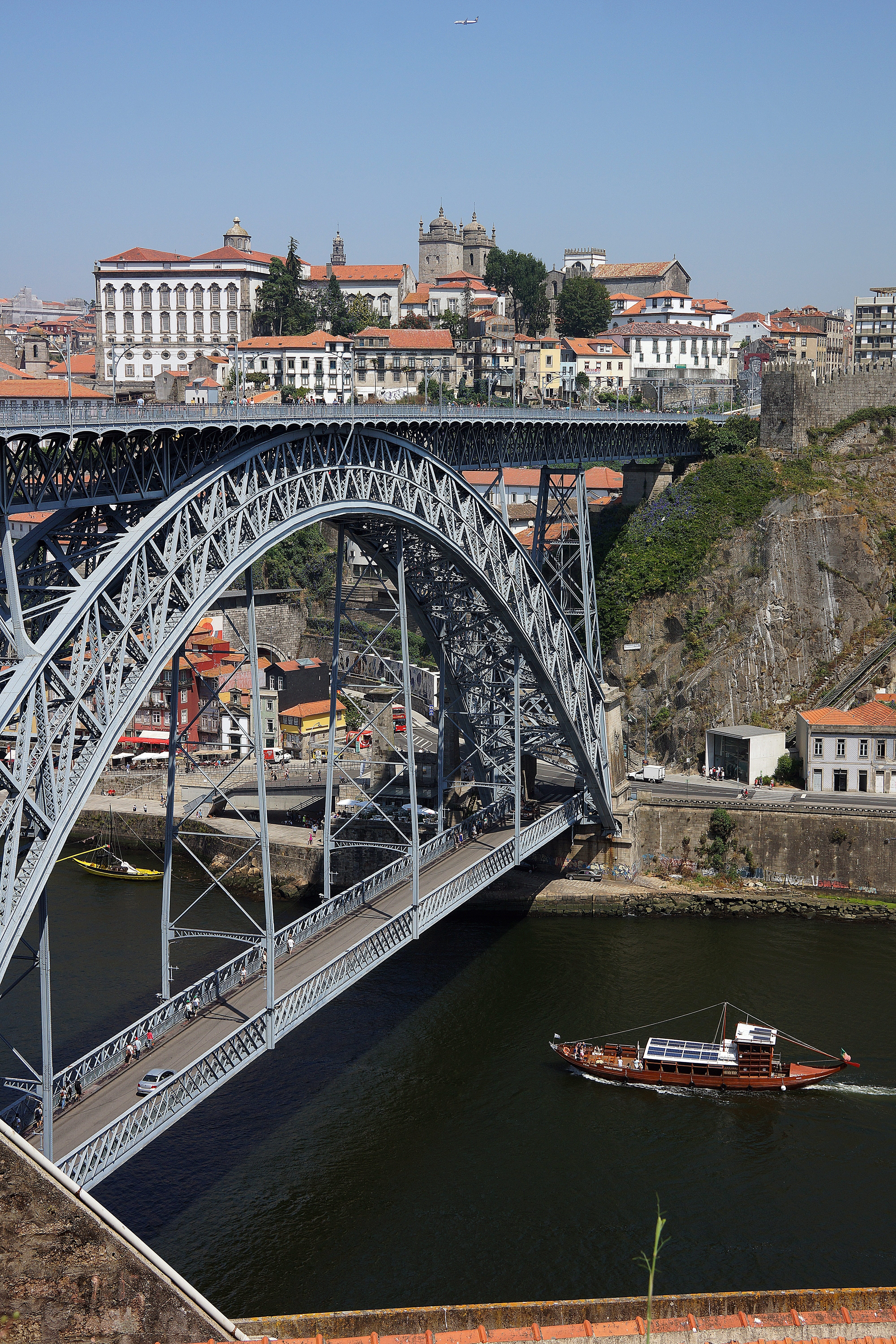travel destinations, porto, nature, bridge - man made structure, nautical vessel, no people, cityscape, douro, water, landmark, connection, historic, built structure, Phone HD Wallpaper