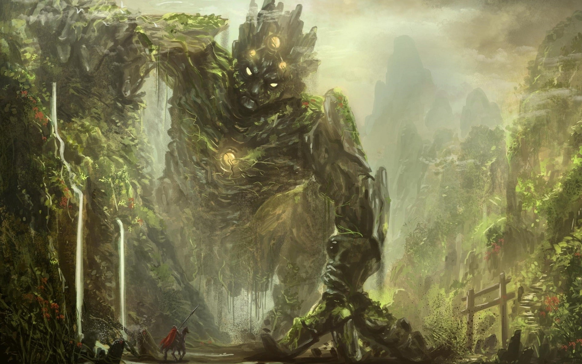 art, 1080P, fantasy art, fantasy, creature, giant, HD Wallpaper