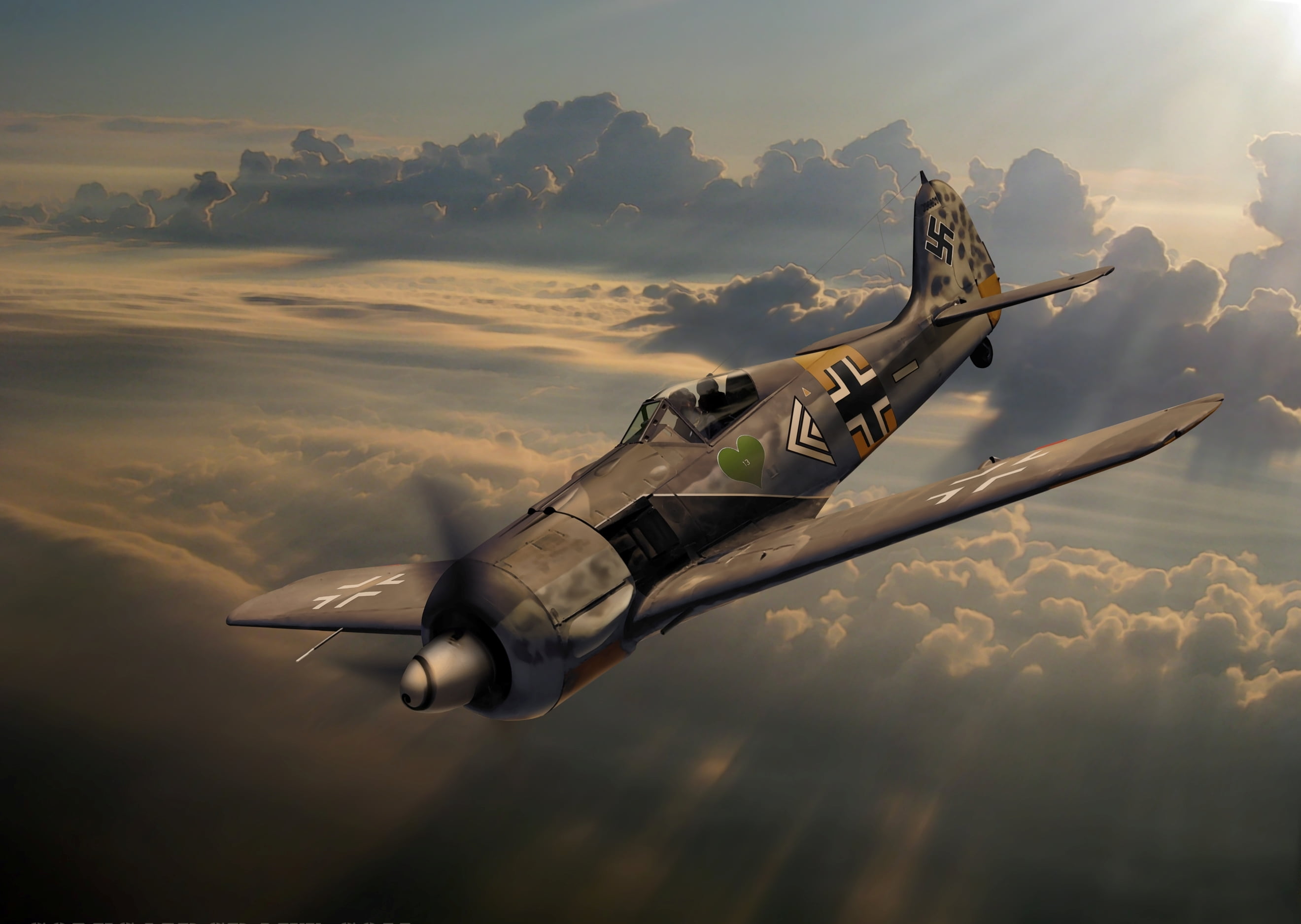 fighter Plane, sunset, no people, travel, speed, clouds, military, Focke-Wulf, aerospace Industry, technology, air Vehicle, mode of transportation, business, HD Wallpaper