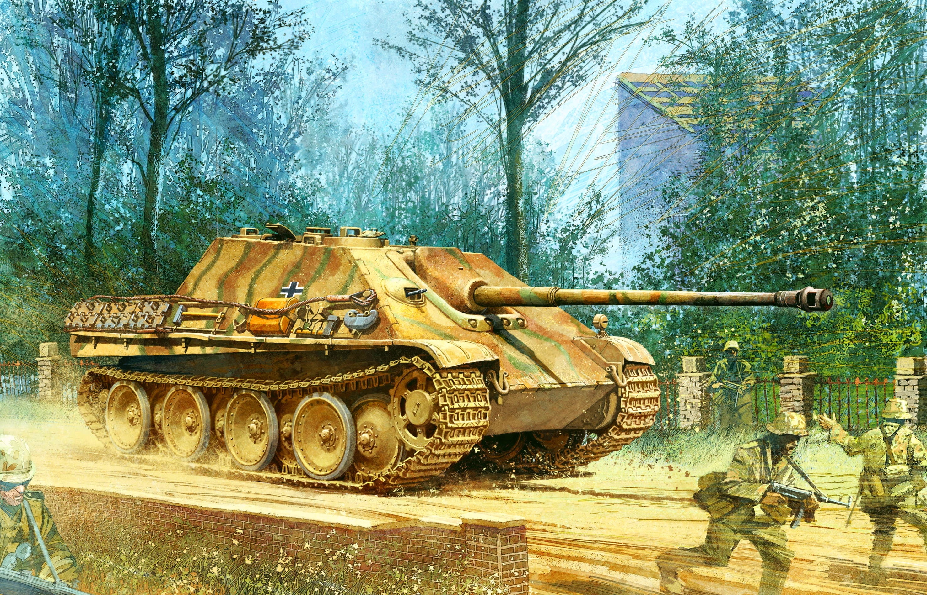 armored Tank, military Land Vehicle, sau, mode of transportation, heavy, camouflage, day, world War II, steel, Jagdpanther, figure, russia, no people, machinery, HD Wallpaper