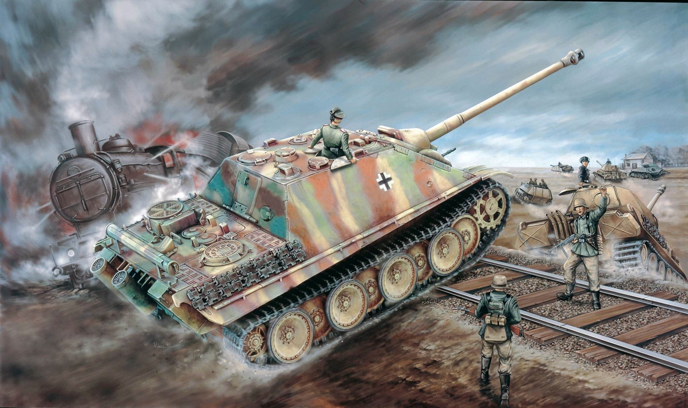 technology, Jagdpanther, 1080P, the Germans, the Wehrmacht, beige, air vehicle, conflict, tank, sau, motion, government, outdoors, army, smoke - physical structure, HD Wallpaper