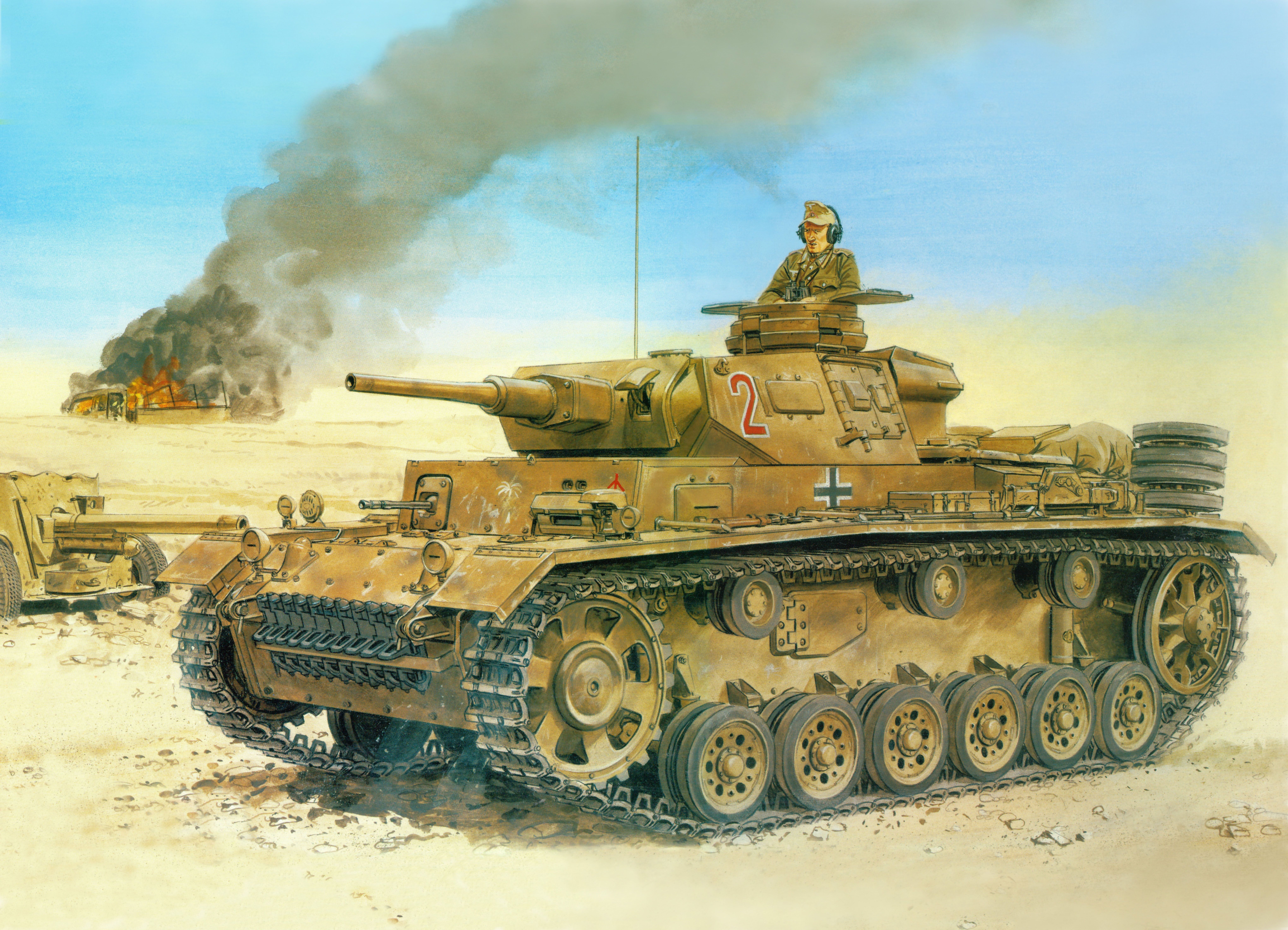 smoke - physical structure, Figure, land vehicle, armed forces, armored tank, war, aggression, conflict, weapon, The Wehrmacht, battle, desert, transportation, HD Wallpaper