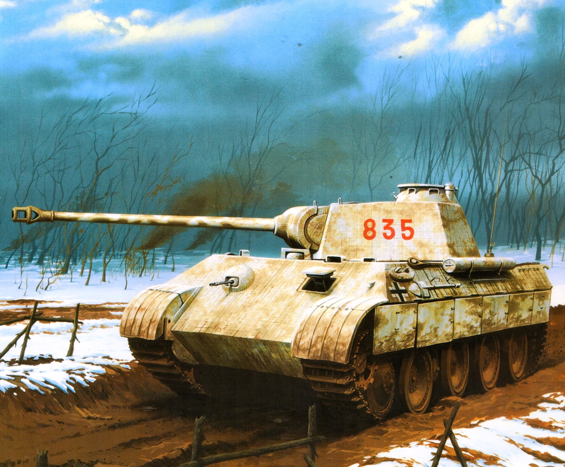war, weapon, 1080P, gun, caterpillar Track, military, water, the Germans, the Wehrmacht, world War II, armored Tank, outdoors, cannon, Wrobel, land, average, HD Wallpaper
