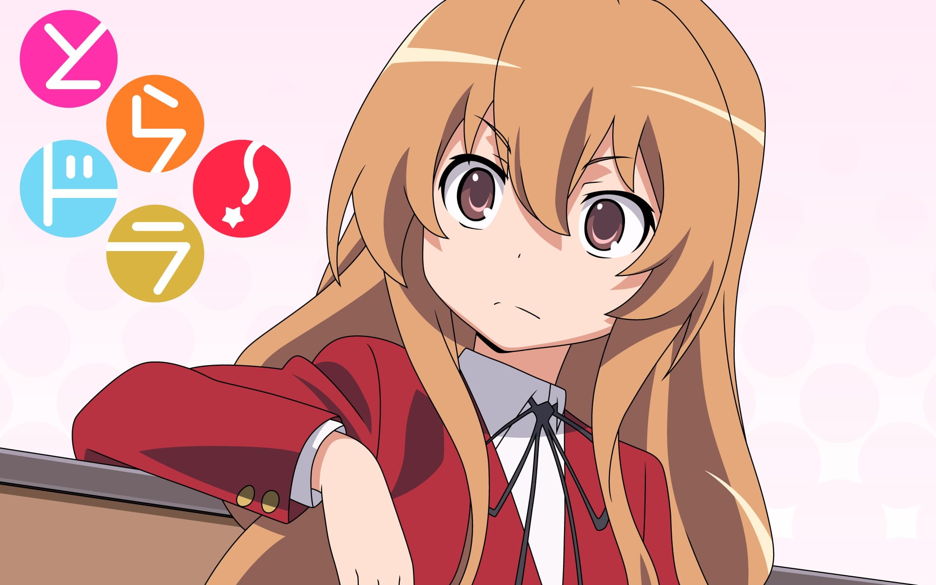 leisure activity, multi colored, creativity, anime, close-up, communication, art and craft, adult, school uniform, portrait, red, women, young adult, Aisaka Taiga, HD Wallpaper