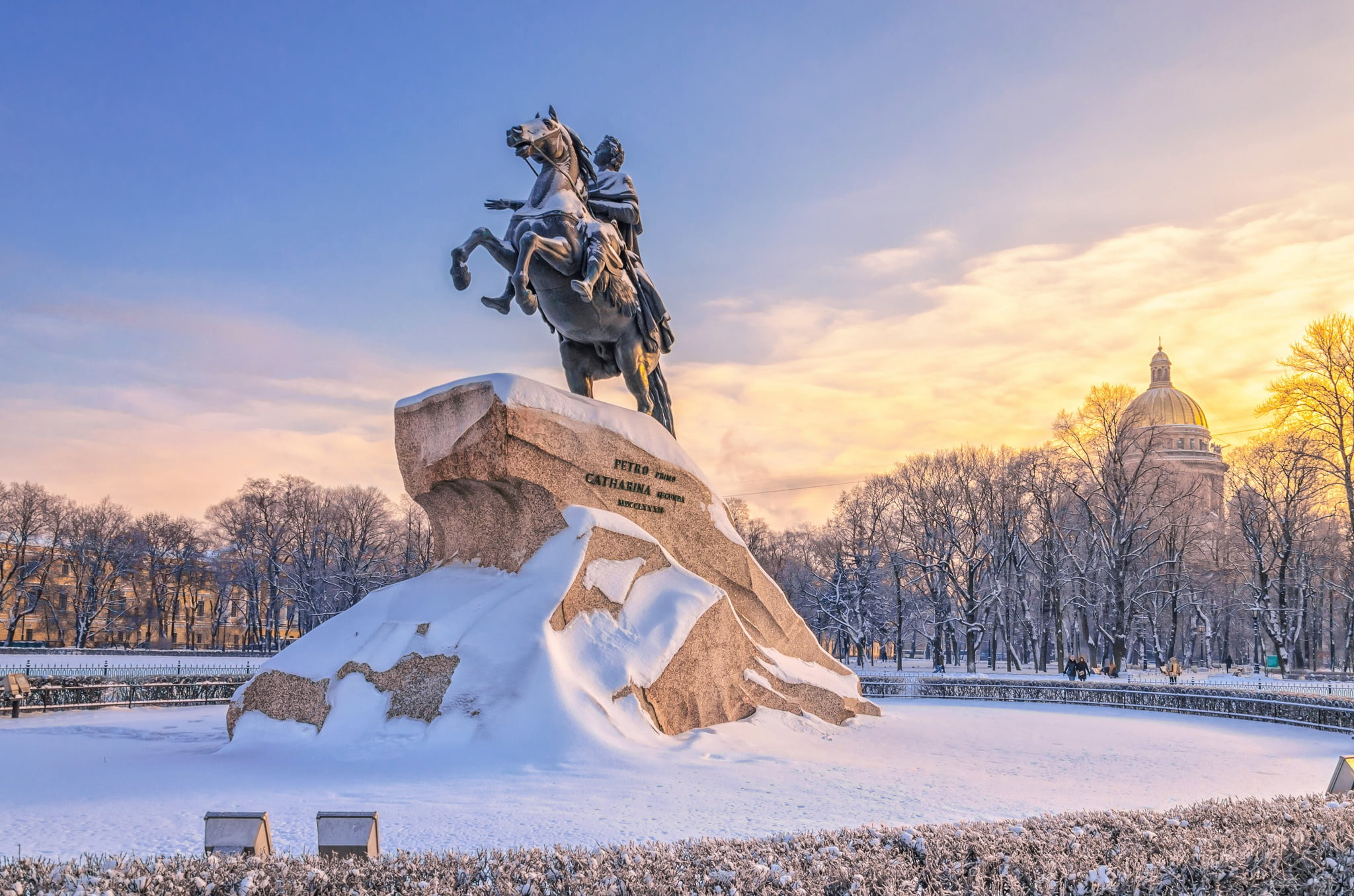 statue, 1080P, snow, winter, Russia, St. Petersburg, HD Wallpaper